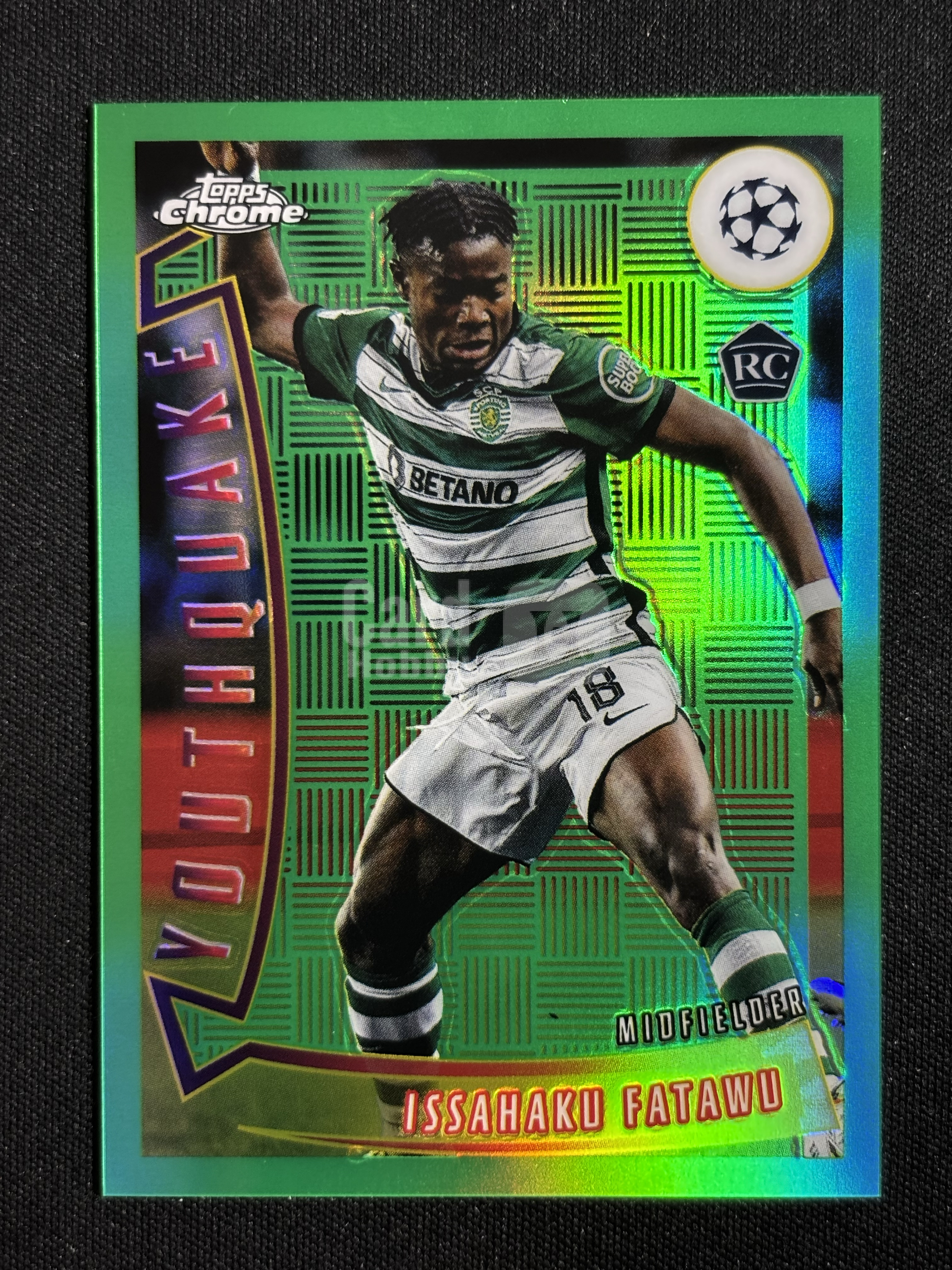 2022-23 Topps Chrome Issahaku Fatawu RC 「墨色拍卖」欧战TC 葡萄牙体育 法塔乌 42/99 绿折 Youthquake 特卡 卡品如图 BCML
