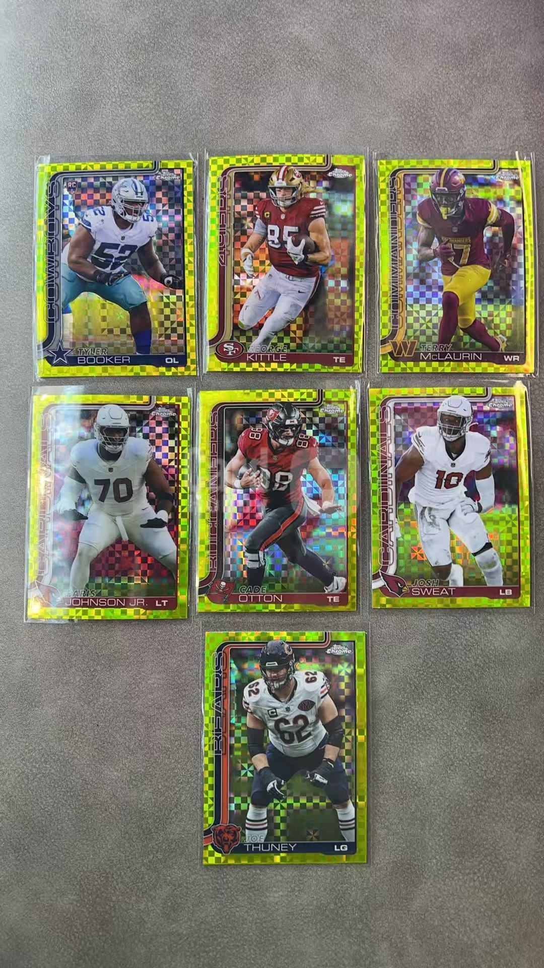4296【330球星卡实体店代卖】2025 Topps Chrome NFL TC元年 泰勒布克 特里麦克劳林 乔治基特尔 凯德奥顿 斯威特 金格子 LOT 无卡具 仅顺丰寄付(UK23)