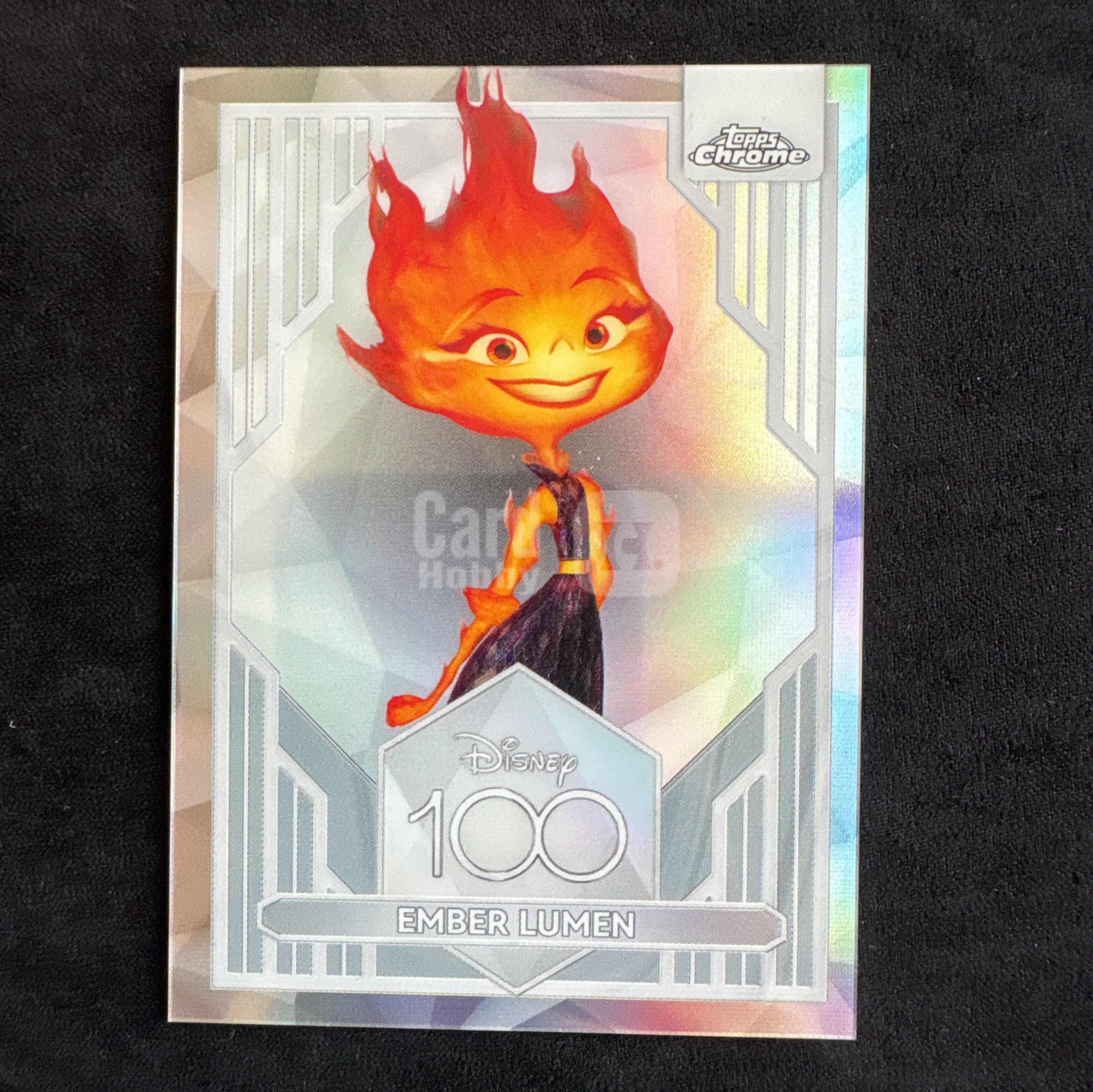 【十一拍卖】2023 Topps Disney Ember Lumen Chrome 迪士尼TC元年 炉小焰 银折 折射 疯狂元素城 迪士尼100周年 背面通病印刷线明显 微瑕 只合当日运费