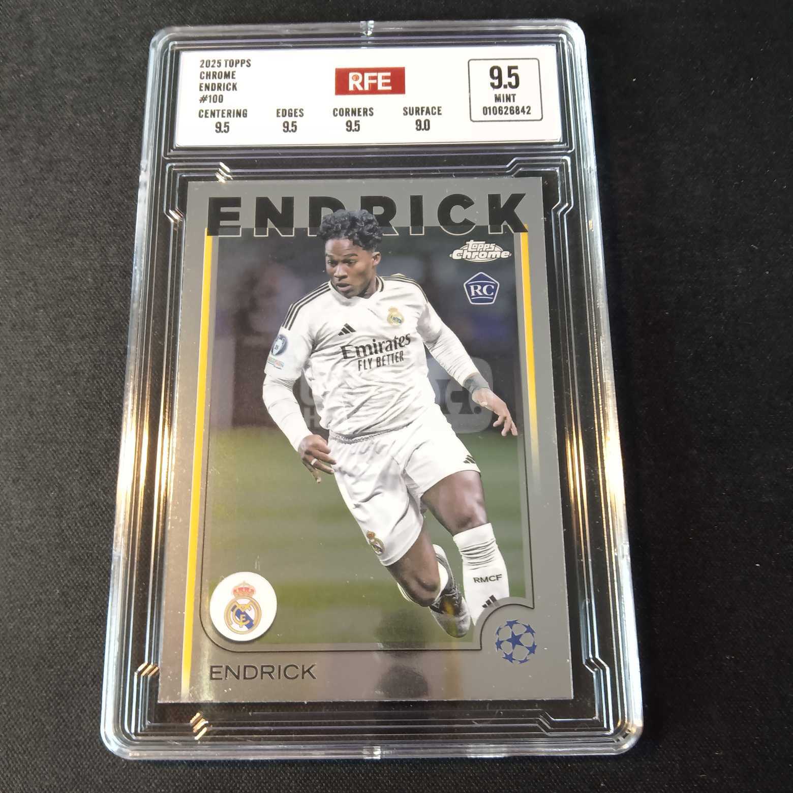 2025 Topps Chrome 恩德里克 RC 评级卡 皇马 新秀元年 实卡精美稀有 品质保障 投资收藏必备 保值回购 详情见说明 【蓝色星球】