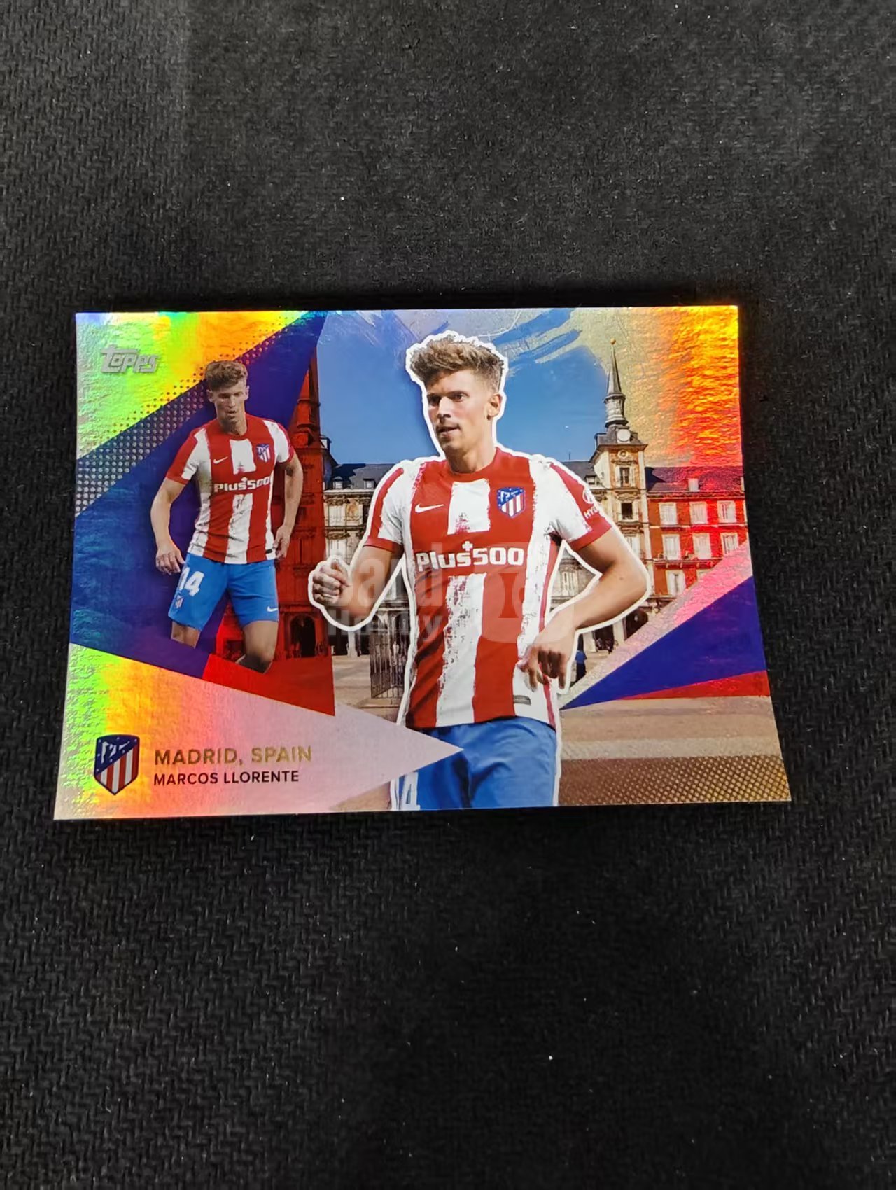 【可合并,不累计】2022 Topps Topps Marcos Llorente 马德里竞技 马竞队盒 略伦特 城市地标特卡 银折 199编 划痕 边角瑕疵
