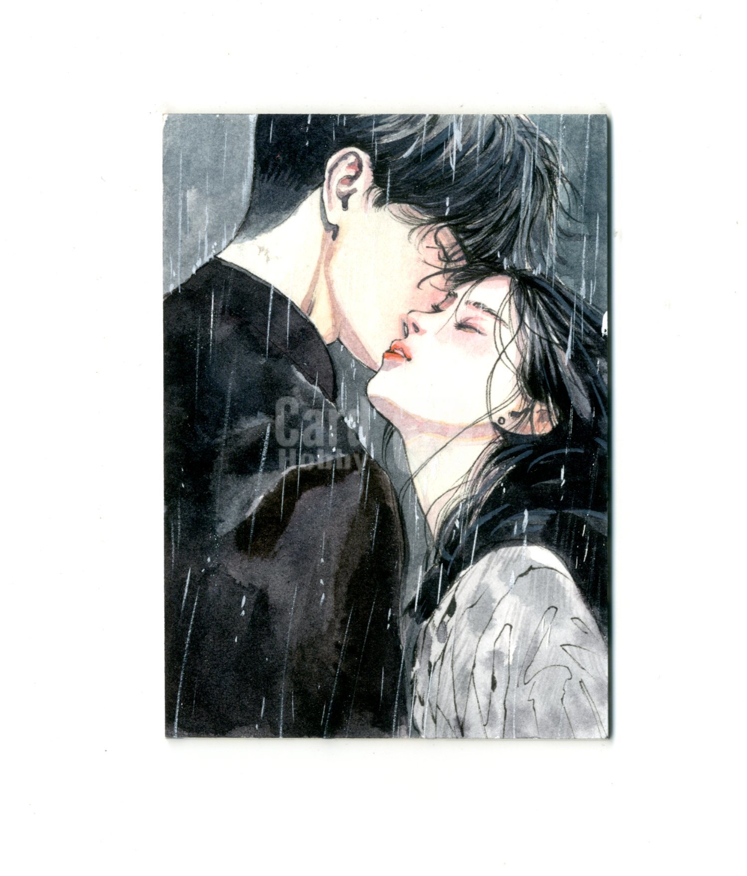 【杰基拍卖】润青工作室 情侣 手绘卡 1/1 画师:欧阳德彪(0520)