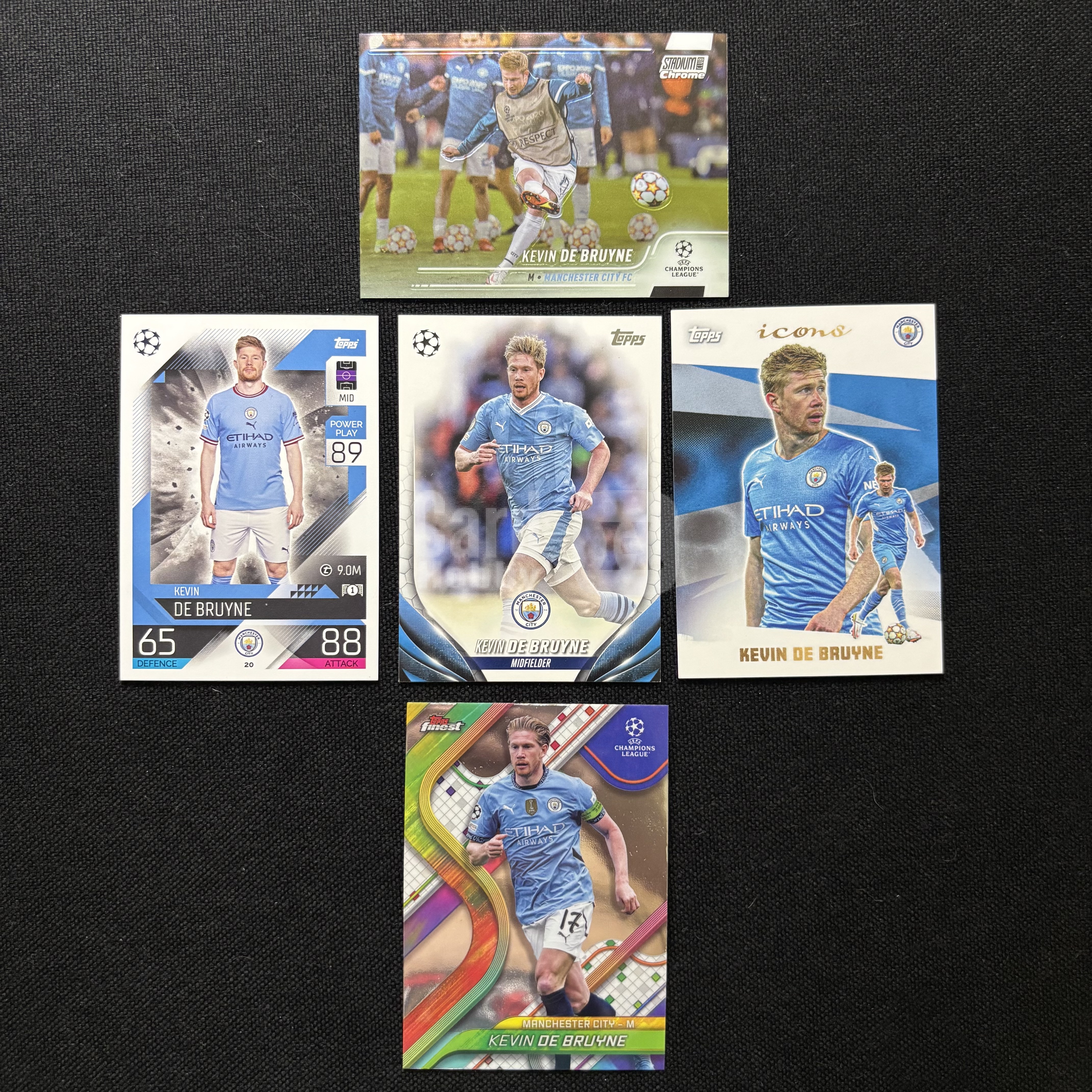 Topps 德布劳内Lot*5 Kevin De Bruyne 比利时 曼城 丁丁 世界第一中场 世界杯 不保卡品默认微瑕
