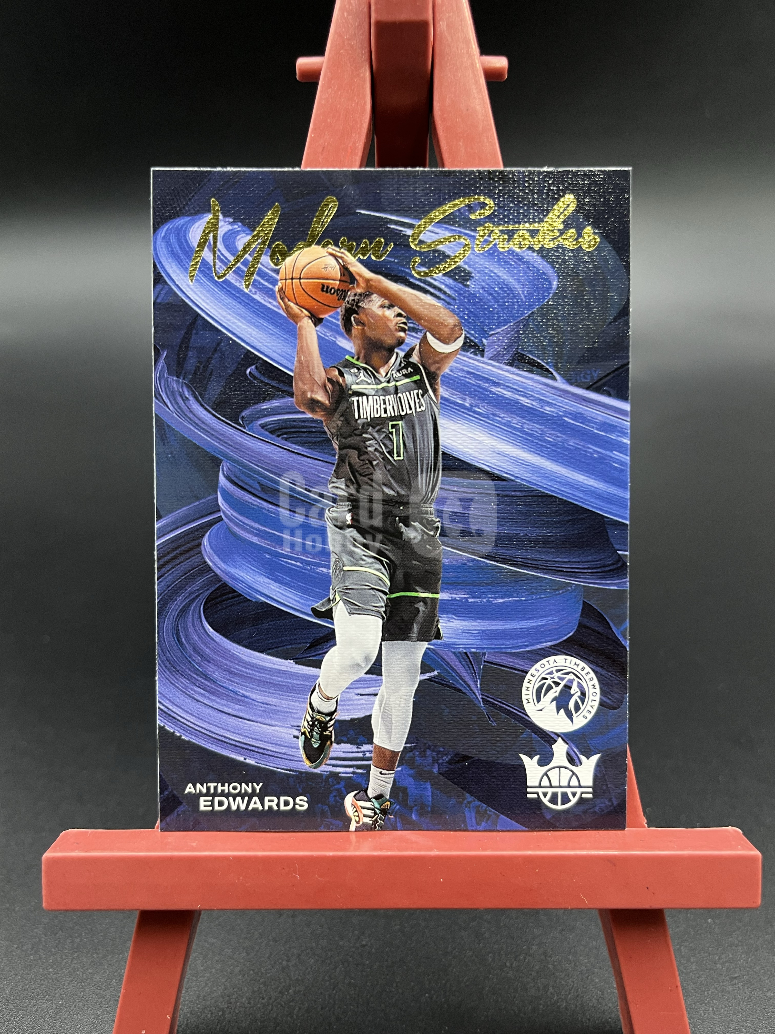 【西子拍卖】2022-23 Panini Court Kings Anthony Edwards 油画 安东尼 爱德华兹 华子 森林狼 笔刷特卡 微瑕如图 泽08