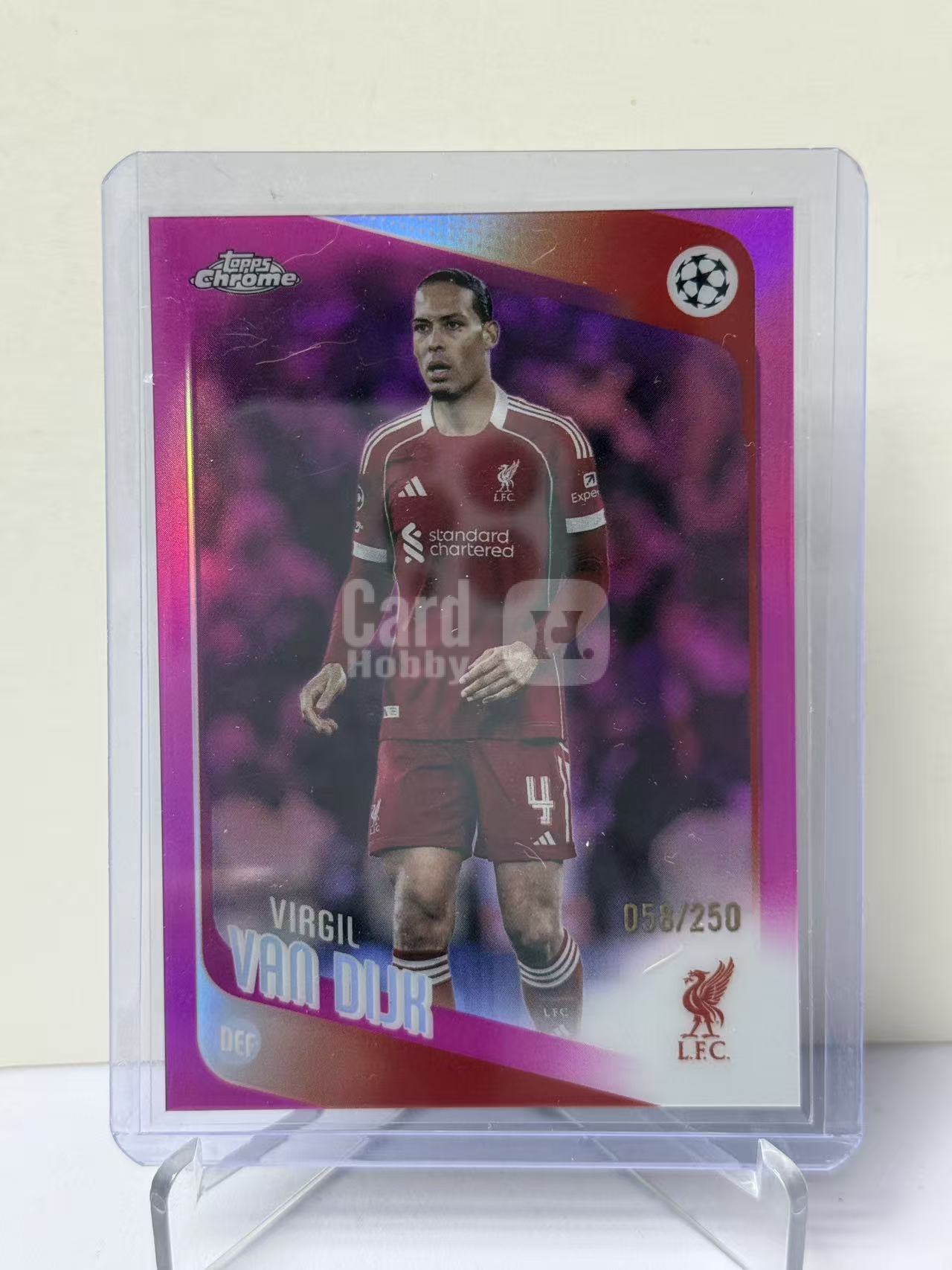 2026 Topps Chrome Virgil van Dijk 欧冠tc 利物浦 维吉尔 范戴克 粉折 58/250编 收藏必备 不保卡品 远哥