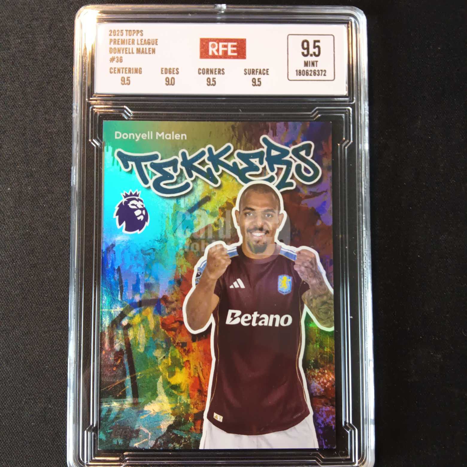 2025 Topps premier league 唐耶尔 马伦 评级卡 阿斯顿维拉 折射 实卡精美稀有 品质保障 投资收藏必备 保值回购 详情见说明 【蓝色星球】