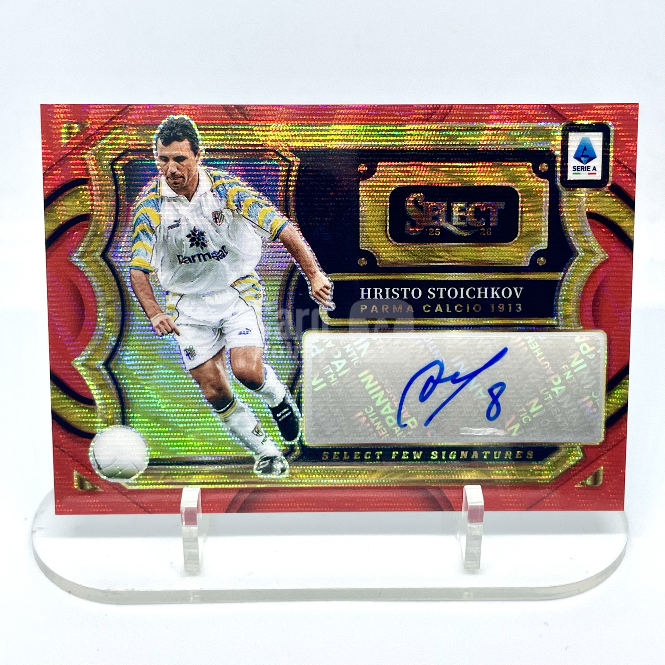 2526 Select Serie A Parma Stoichkov Few Signatures Auto Red Wave 红波纹折 签字 斯托伊奇科夫 帕尔玛 意甲【芥末-阿玮】