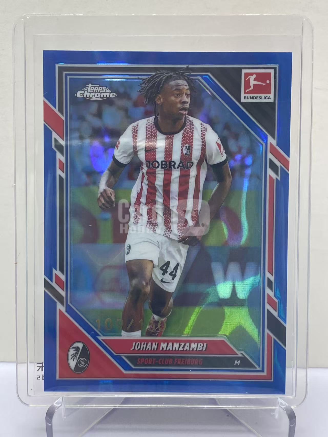 2026 Topps Chrome Johan Manzambi 德甲tc 弗莱堡 约翰 曼赞比 蓝熔岩折 109/150编 收藏必备 不保卡品 9527