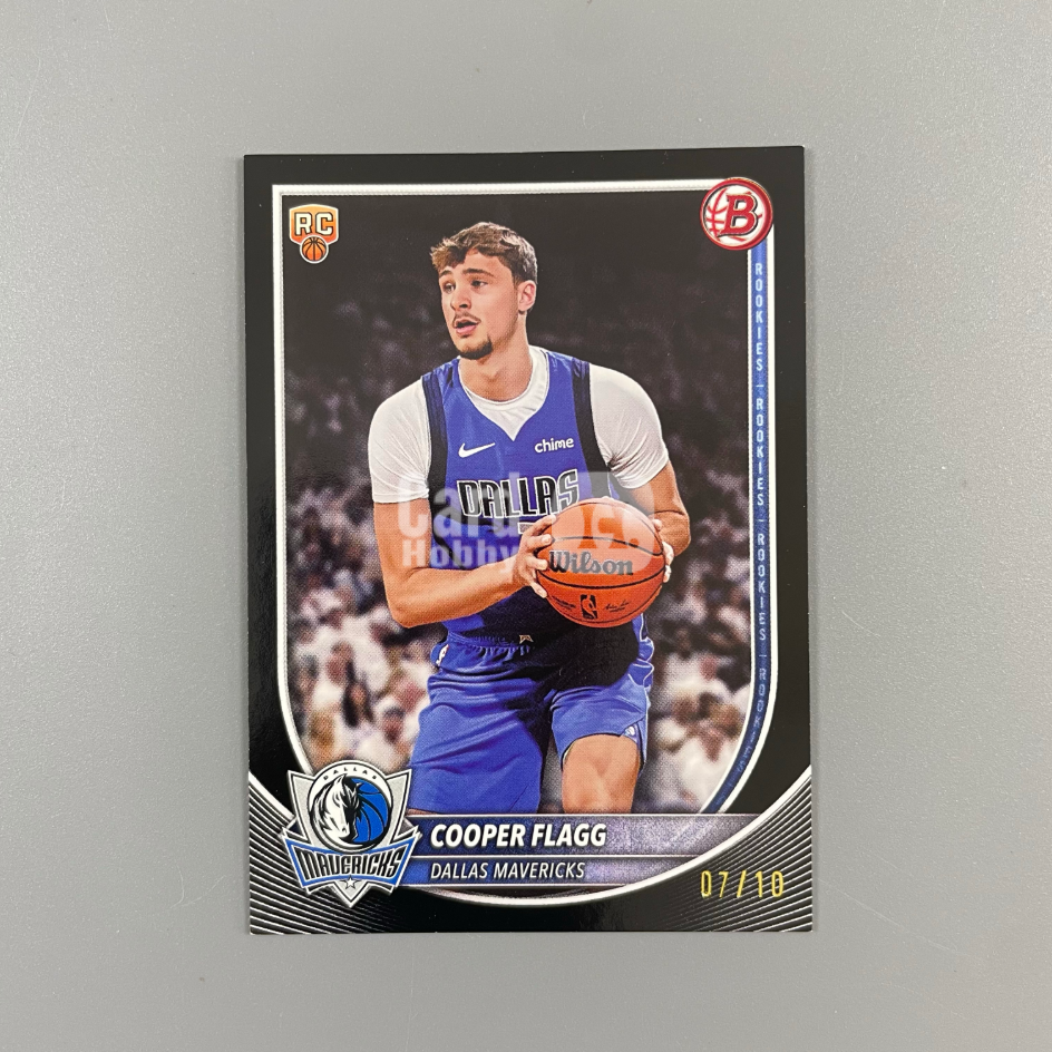 2025-26 Topps Bowman Cooper Flagg 【月火代卖】独行侠 新秀RC 库珀弗拉格 美国之子 /10编 黑版 黑平行 超低编 正Base 轻微白角 持守本心 鸽子重拍