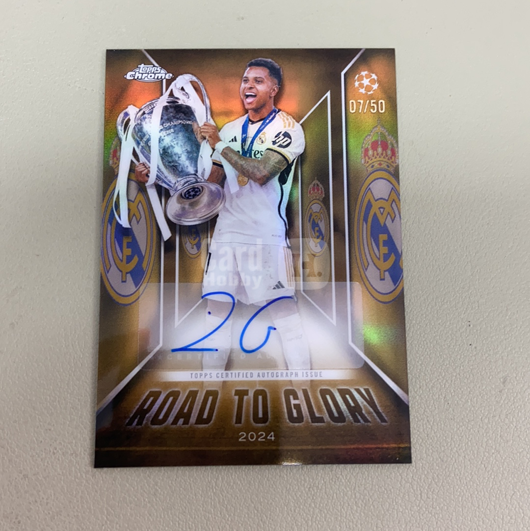 【小牛代拍】2026 Topps Chrome Rodrygo 罗德里戈 皇马 皇家马德里 欧冠TC 金折 7/50编 签字 荣耀之路签 Road To Glory 卡品如图(一哥)