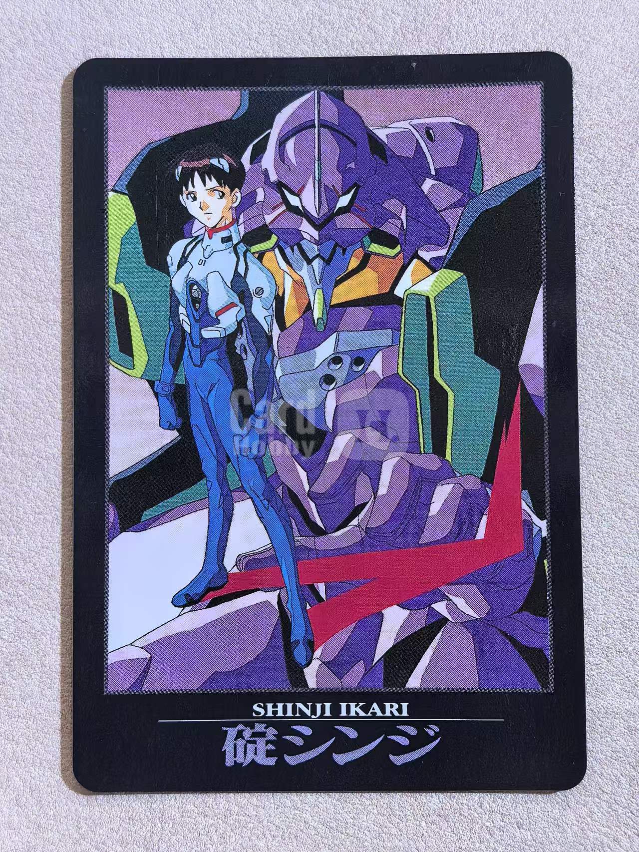 BANDAI 万代 90 年代复古赛璐璐插画风 新世纪福音战士(EVA) 日版 中古卡 “碇真嗣”紫色初号机 编号No.47 卡边有瑕 卡品如图