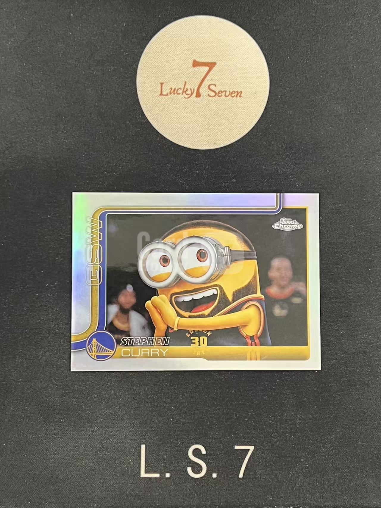 2025-26 Topps Chrome Updates Stephen Curry LS7拍卖 勇士 斯蒂芬 库里 银折 MinionFractor 小黄人 超大比例 SSP 特卡 全网首张 CNS