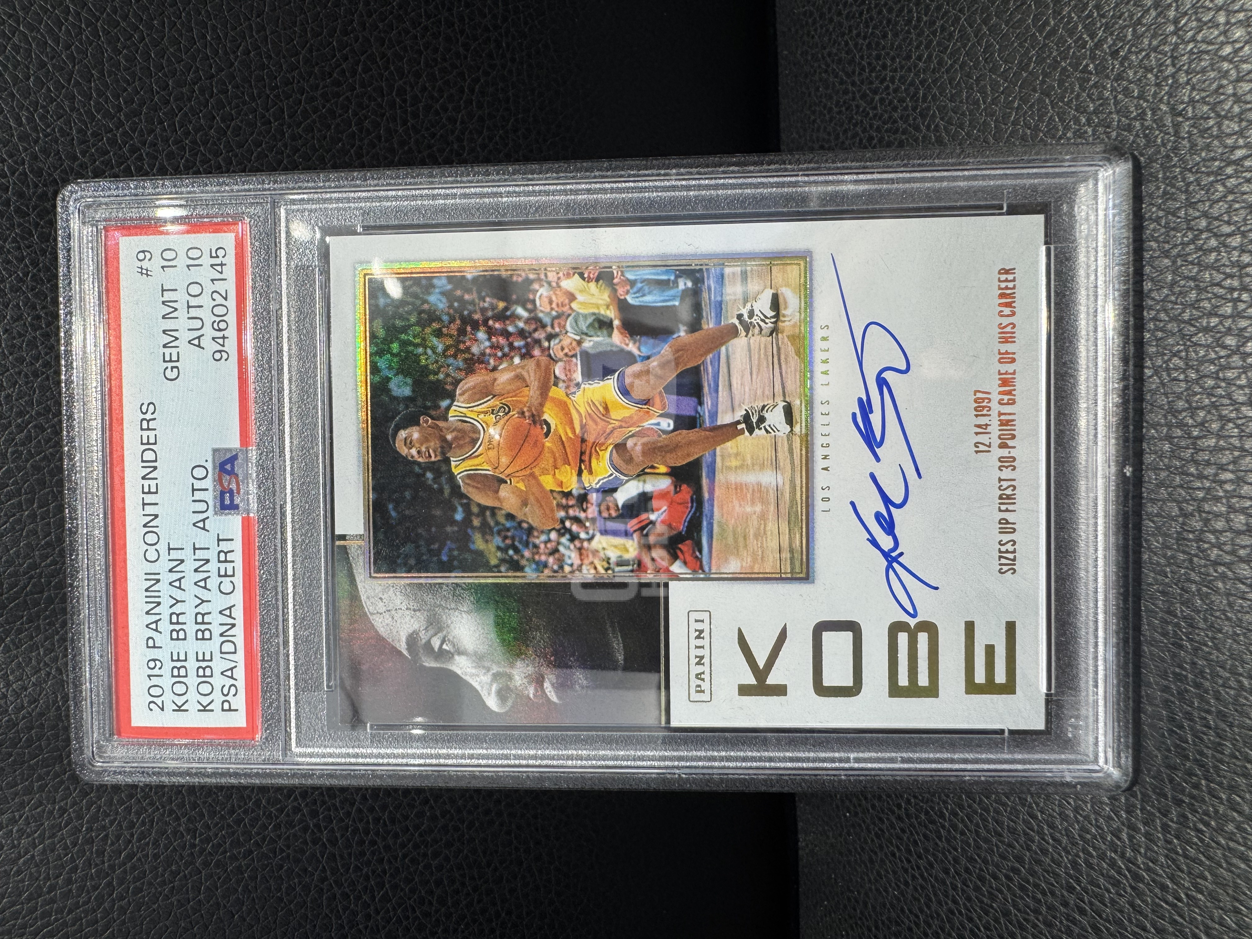 2019-20 panini contenders Kobe Bryant 球票系列 洛杉矶湖人 黑曼巴 科比 布莱恩特 签字 生涯经典时刻 卡签 超级ssp 插放版 系列大hit卡 PSA双10分 完美品相 POP2 极品收藏