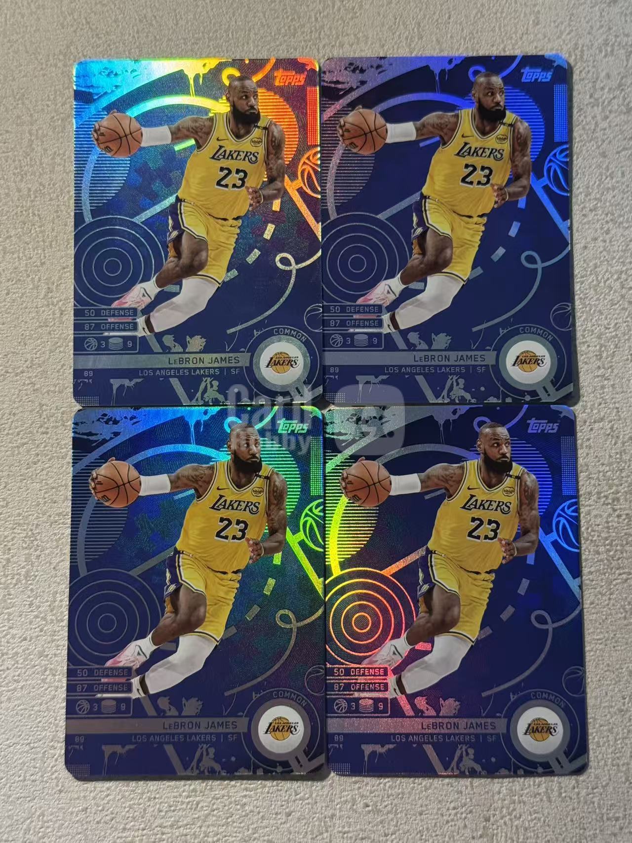 2025 Topps Match Attax LeBron James 游戏版 湖人 勒布朗 詹姆斯 老詹 蓝平行 折射 sp 4张打包 经典选图 收藏必备