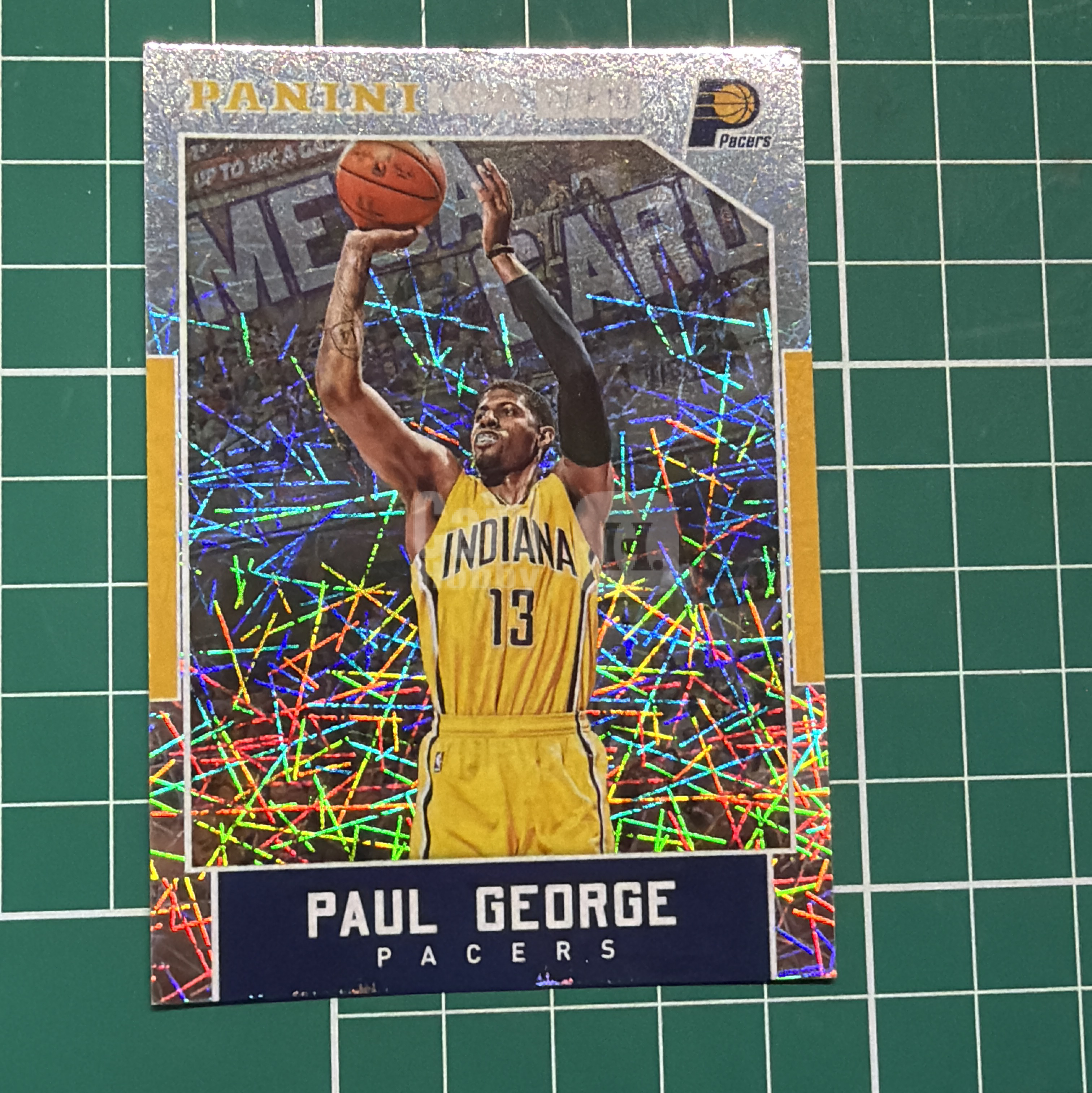 2015-16 Panini Americana Paul George S.p.a. 保罗乔治 泡椒 烟花折射 折射特卡 精美选图 十年老卡 绝版卡 稀有大比例 折痕