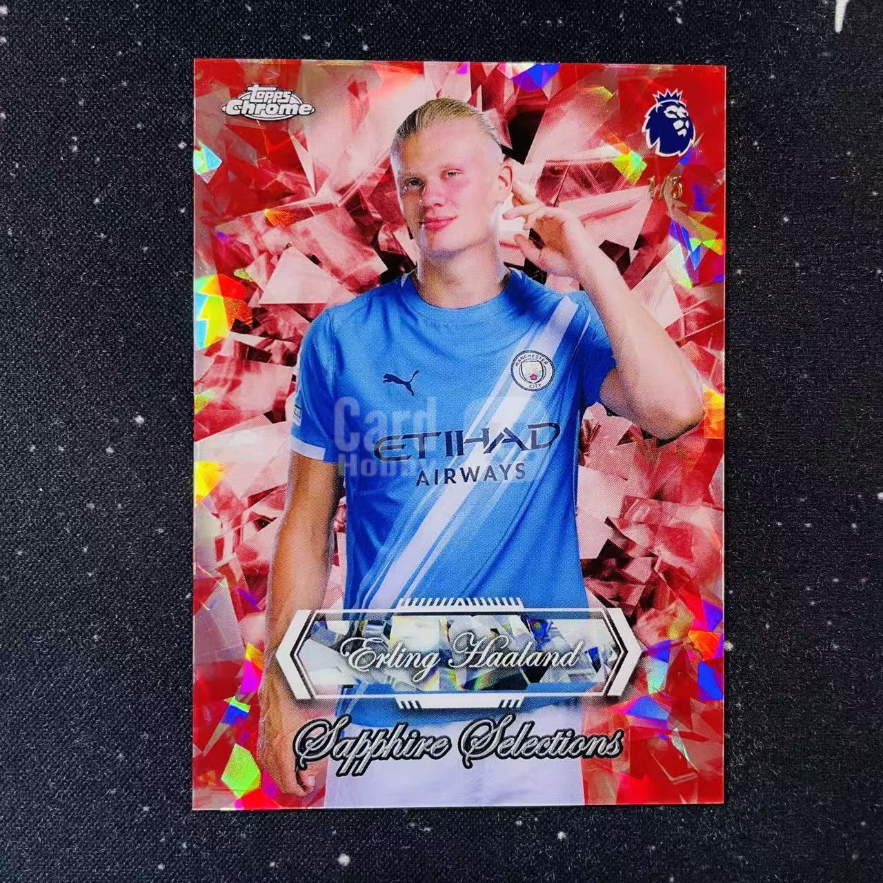 2025-26 Topps Chrome Sapphire 英超蓝宝石 Erling Haaland 埃尔林 哈兰德 魔人布欧 1/5编 首编 超低编 红碎冰折 大比例 精选特卡 多特蒙德 挪威 曼城 瑕疵如图 洛北拍卖 凯凯9347i