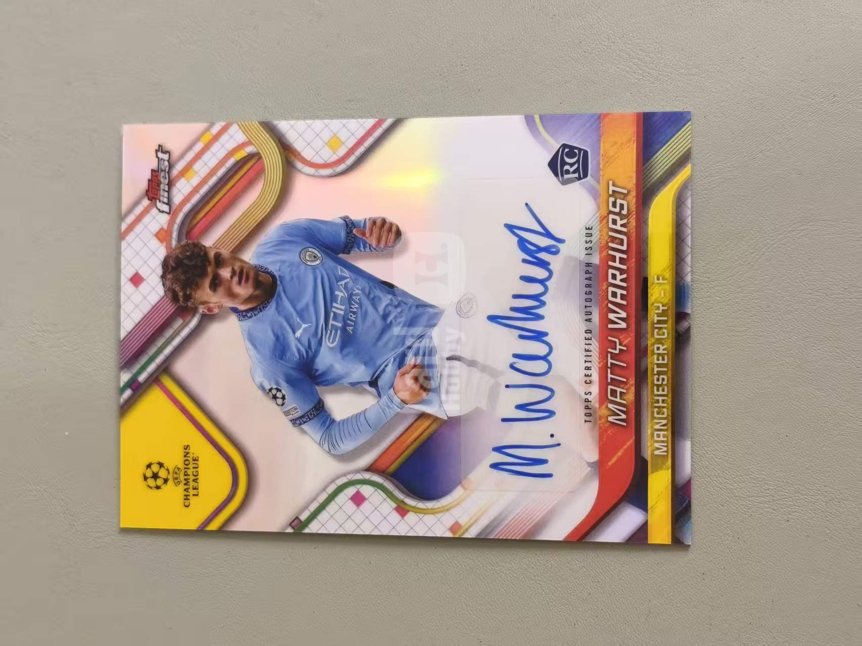 2025 Topps Finest Matty Warhurst RC 沃赫斯特 签字 银折 新秀签 欧冠 曼城 前锋 未来可期 卡品如图