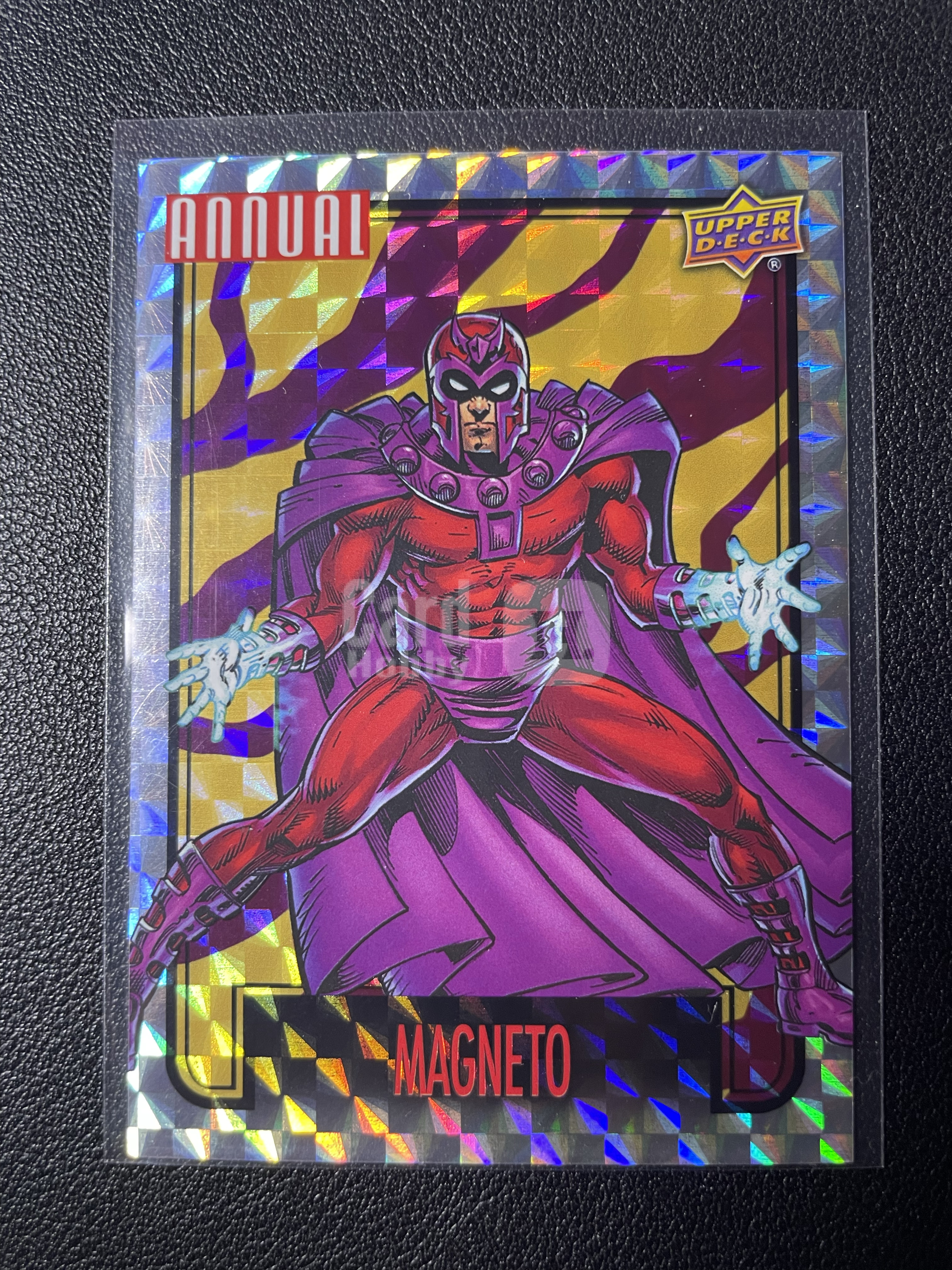 2025 Upper Deck Marvel (MCU) 漫威漫画宇宙年鉴 万磁王 大比例SP 金背闪贴贴纸特卡 序号如图 2022-23 UD 漫威漫画宇宙年度Annual 年鉴系列