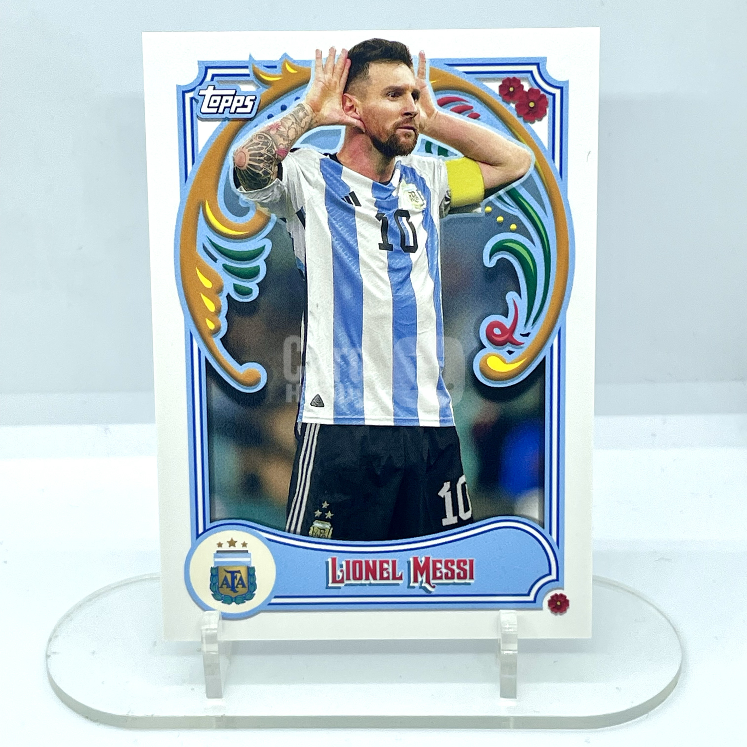 2023 Topps Fileteado Argentina Lionel Messi Base 基础卡 不保卡品 梅西 阿根廷 菲勒特 队盒 世界杯进球选图 巴萨 巴塞罗那【芥末-阿玮/庸】