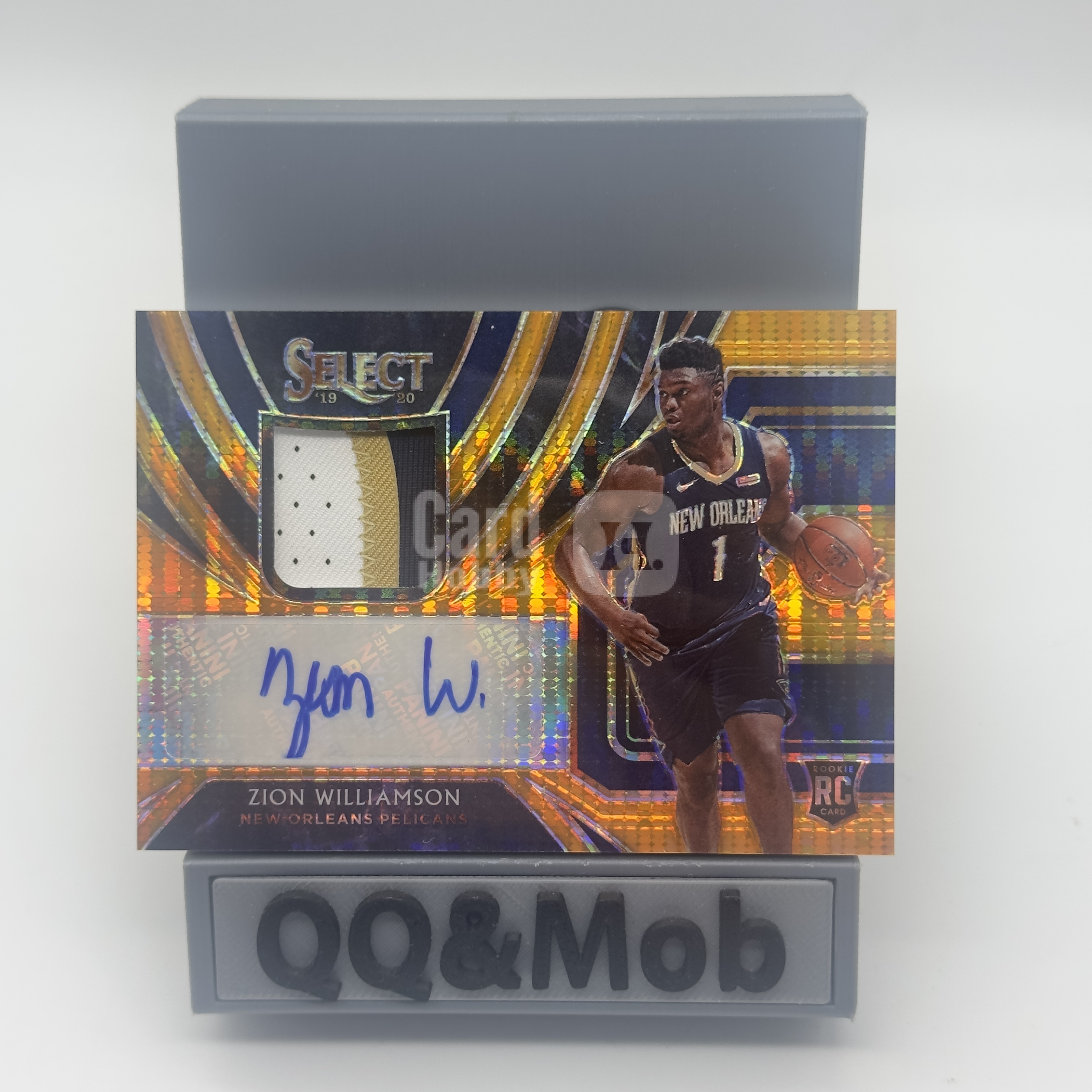 2019-20 Panini Select Zion Williamson RC NBA SE 鹈鹕 锡安 威廉姆森 蔡恩 RPA 1/8编 独占 橙脉冲折 签字 签名 球衣 切割 新秀 超级Mob