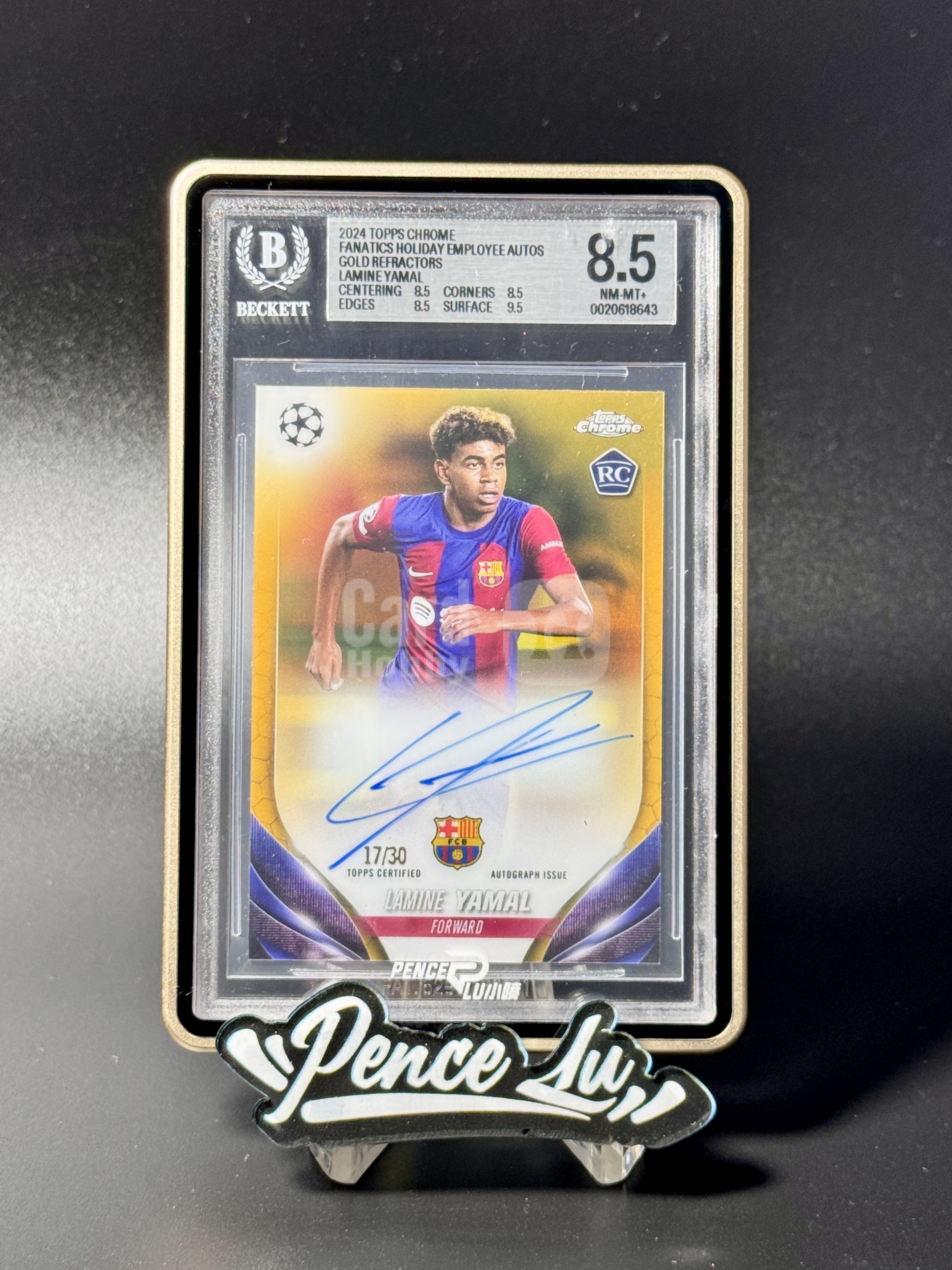 【喷子拍卖】2024 topps chrome Lamine Yamal 西班牙 巴塞罗那 亚马尔 新秀 RC 金折 签字 30编 gold 卡签 employee 员工限定 系列唯一卡签 超级sp 系列hit BGS8.5 Avicii
