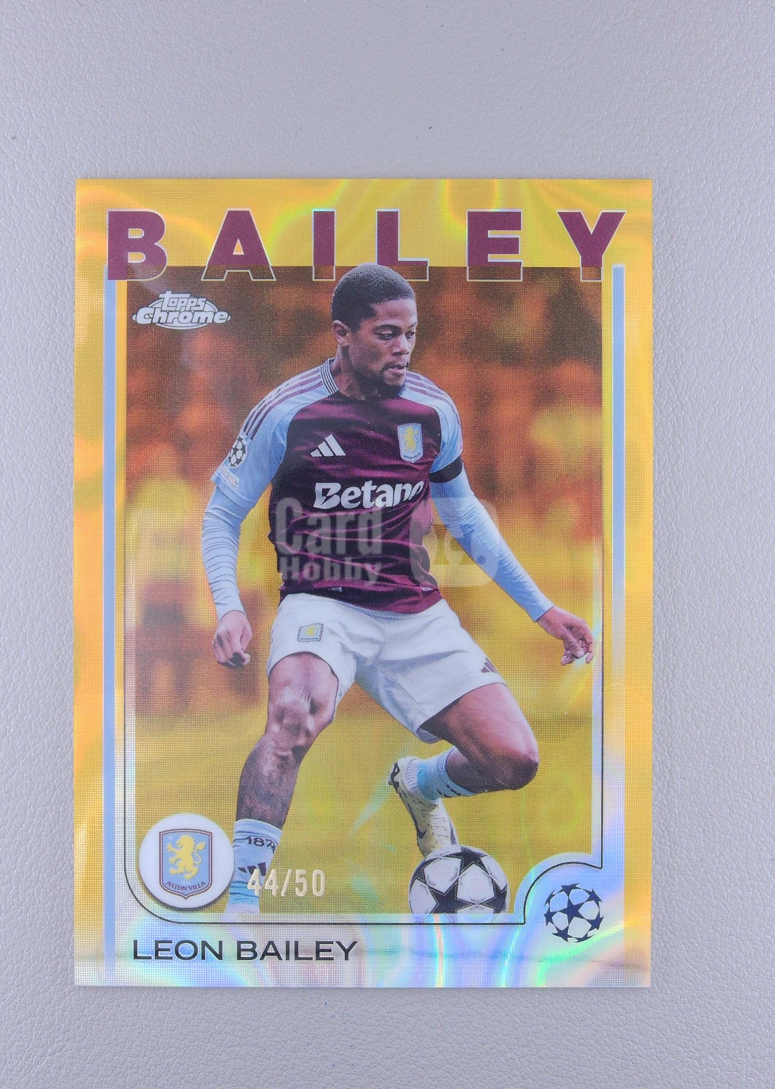 2025 Topps Chrome Leon Bailey 利昂・贝利 牙买加 阿斯顿维拉 金熔岩折 44/50编  战神无双拍卡 (moyan)