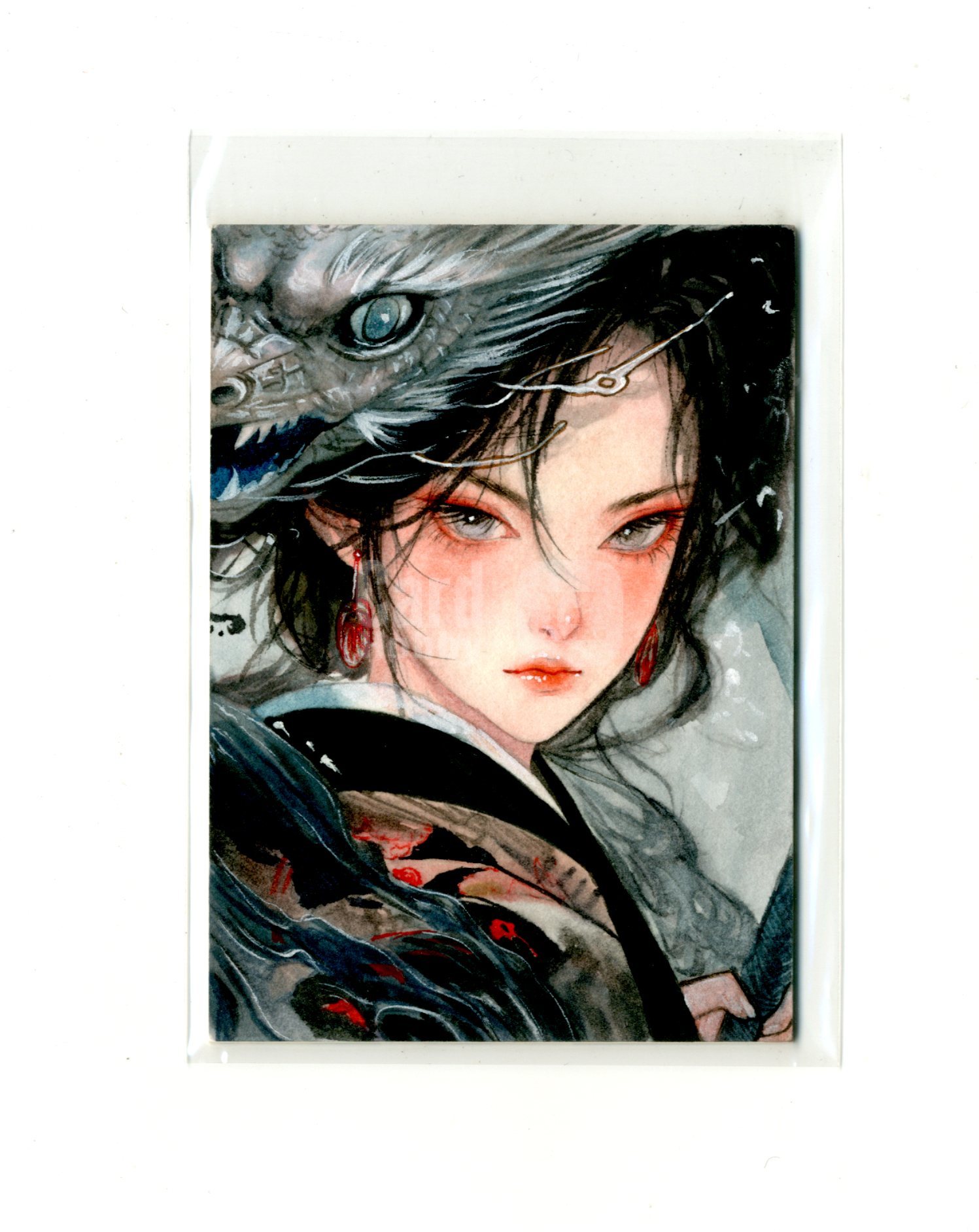 【杰基拍卖】润青工作室 龙族女 手绘卡 1/1 画师:月影(吴哥)
