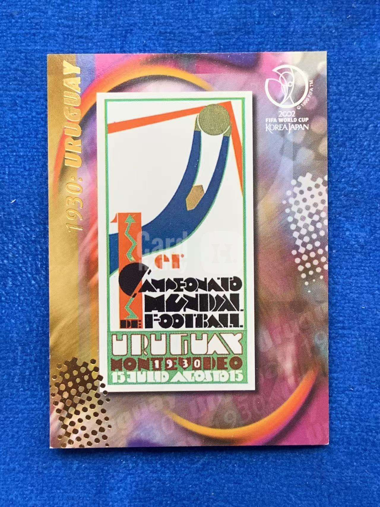 2002 Panini Worldcup Mascot Club Logo Stadium 帕尼尼世界杯 1930年世界杯会徽特卡 乌拉圭Uruguay冠军 不保卡品