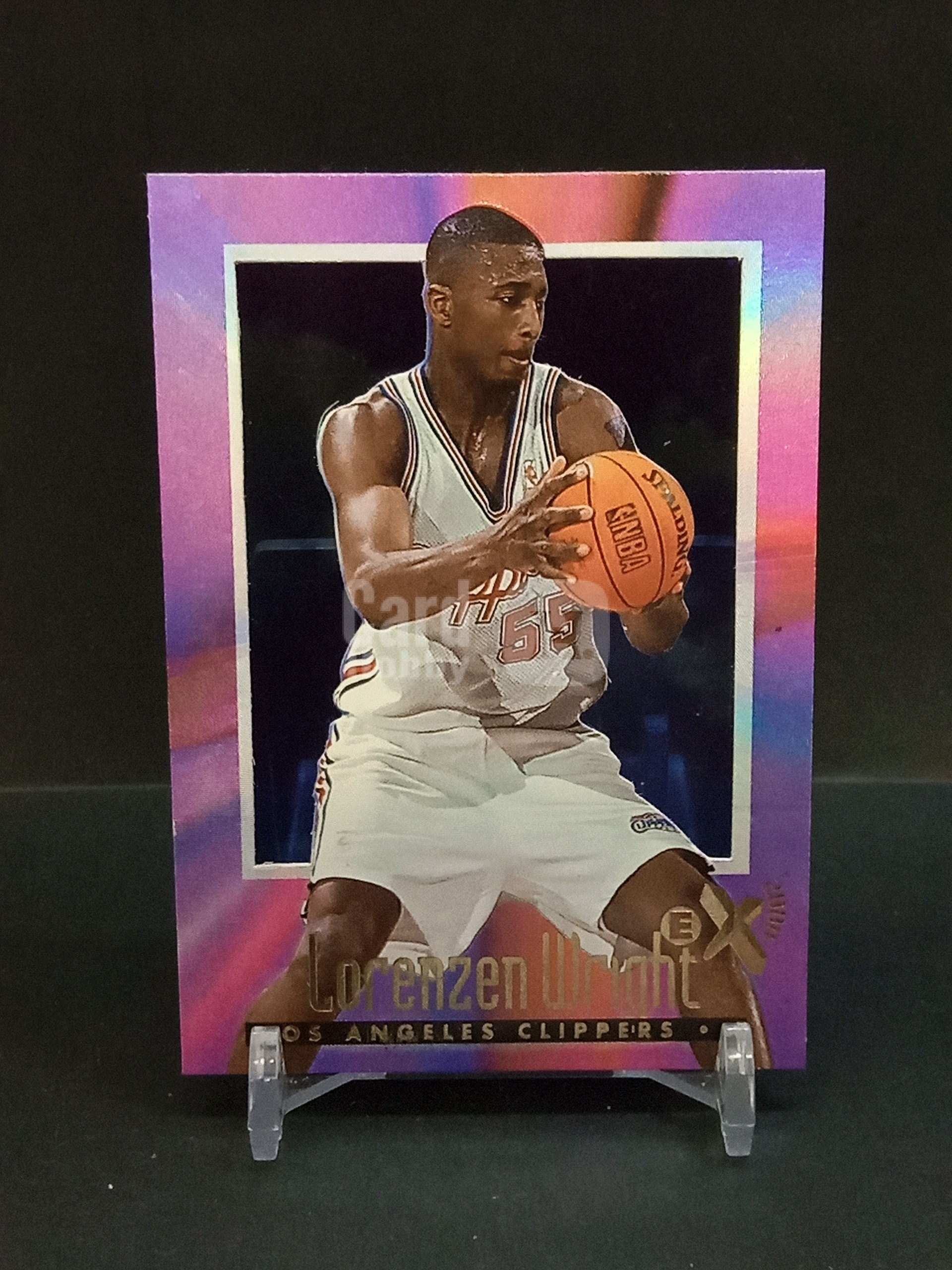 【DC拍卖】9.29小科比(微瑕)`1996-97 Skybox E-X2000 #29 Lorenzen Wright 洛伦岑赖特 洛杉矶快船 紫粉渐变胶片折射老球星卡`