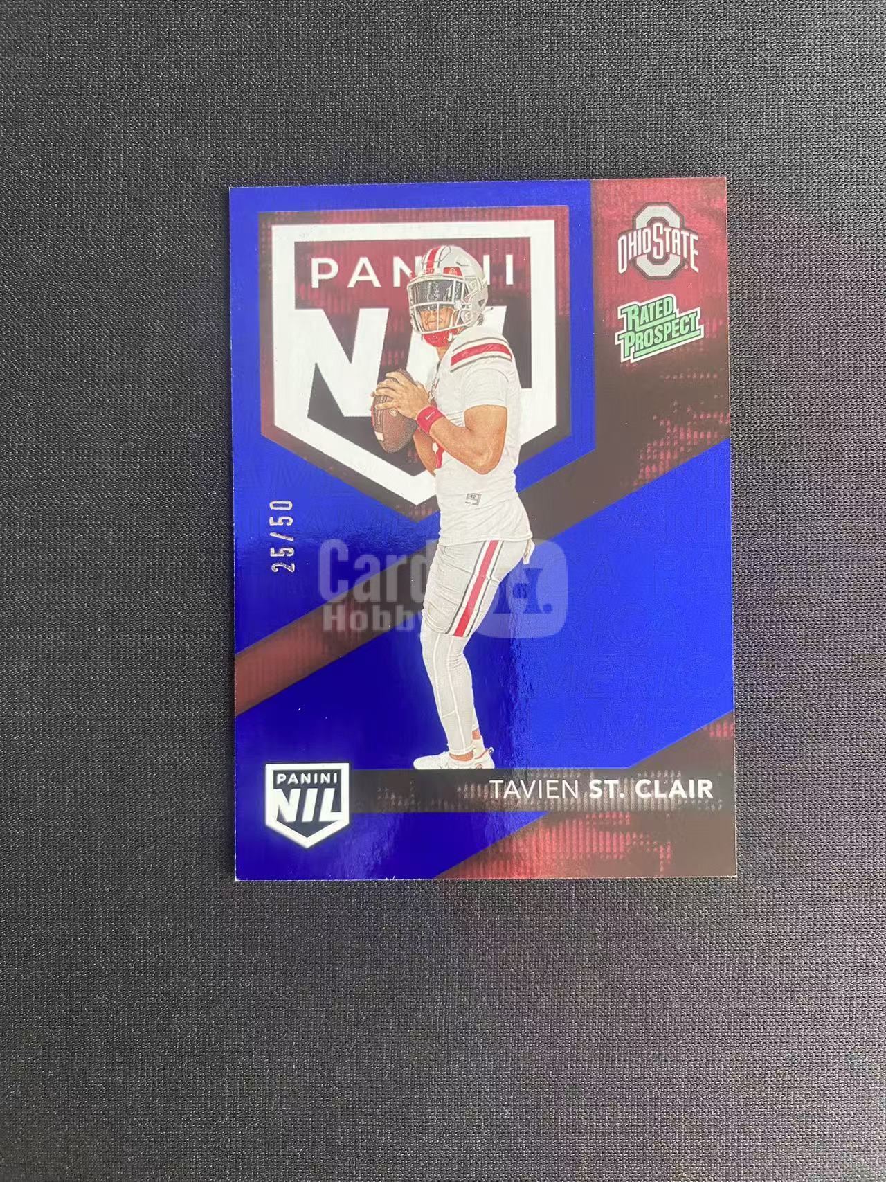 2025 白羊代卖 Panini the national Tavien st clair 国展 橄榄球 克莱尔 新秀 蓝折 折射 50编 卡品如图 兄弟05