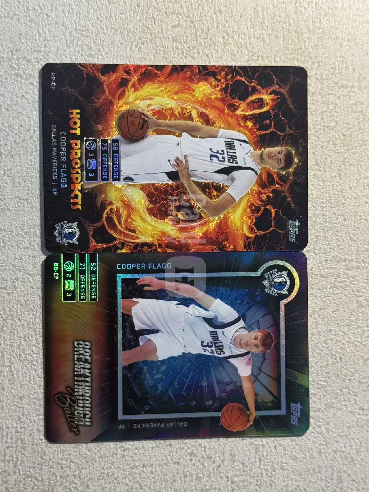 2025 Topps Match Attax Cooper Flagg RC 游戏版 独行侠 新秀rc 弗拉格 特卡 折射 sp 美国之子 2张打包 经典选图 收藏必备