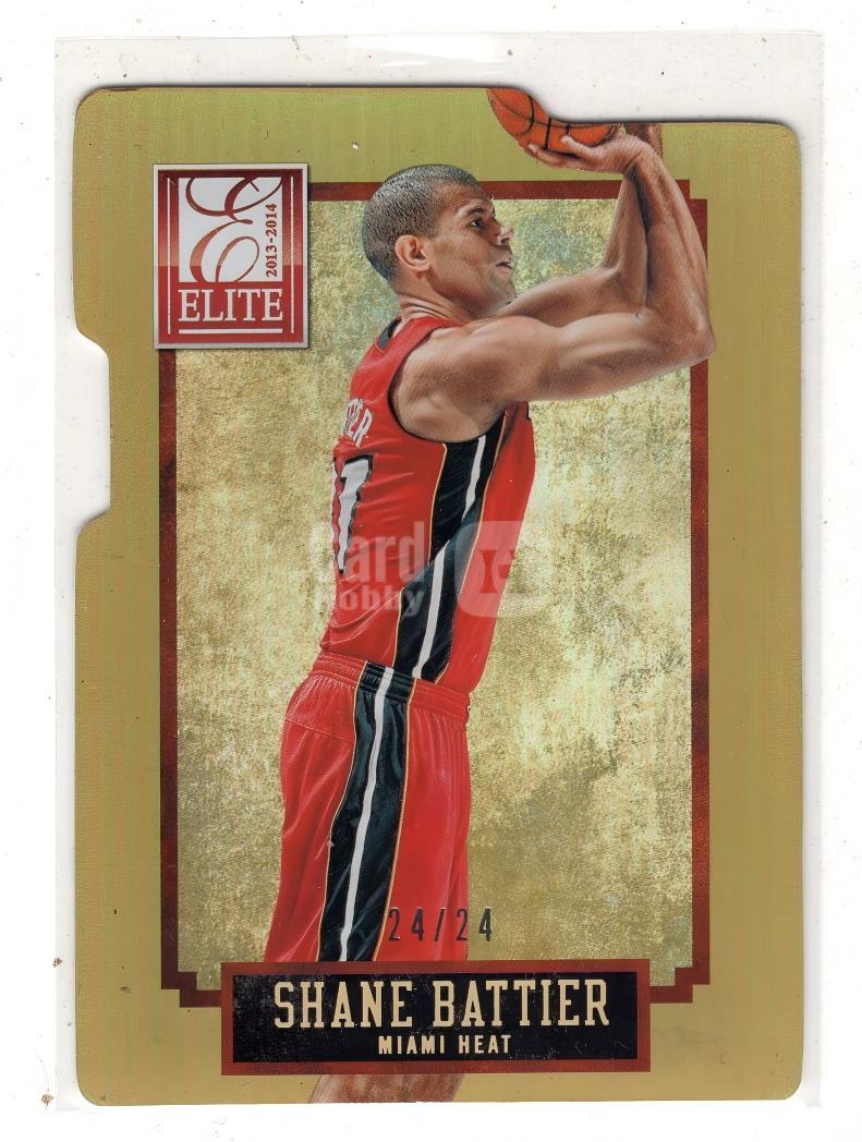 2013-14 Panini Elite Shane Battier 【来拆波卡】热火 肖恩 巴蒂尔 精英 异形特卡 金折 24/24编 尾编 Lee