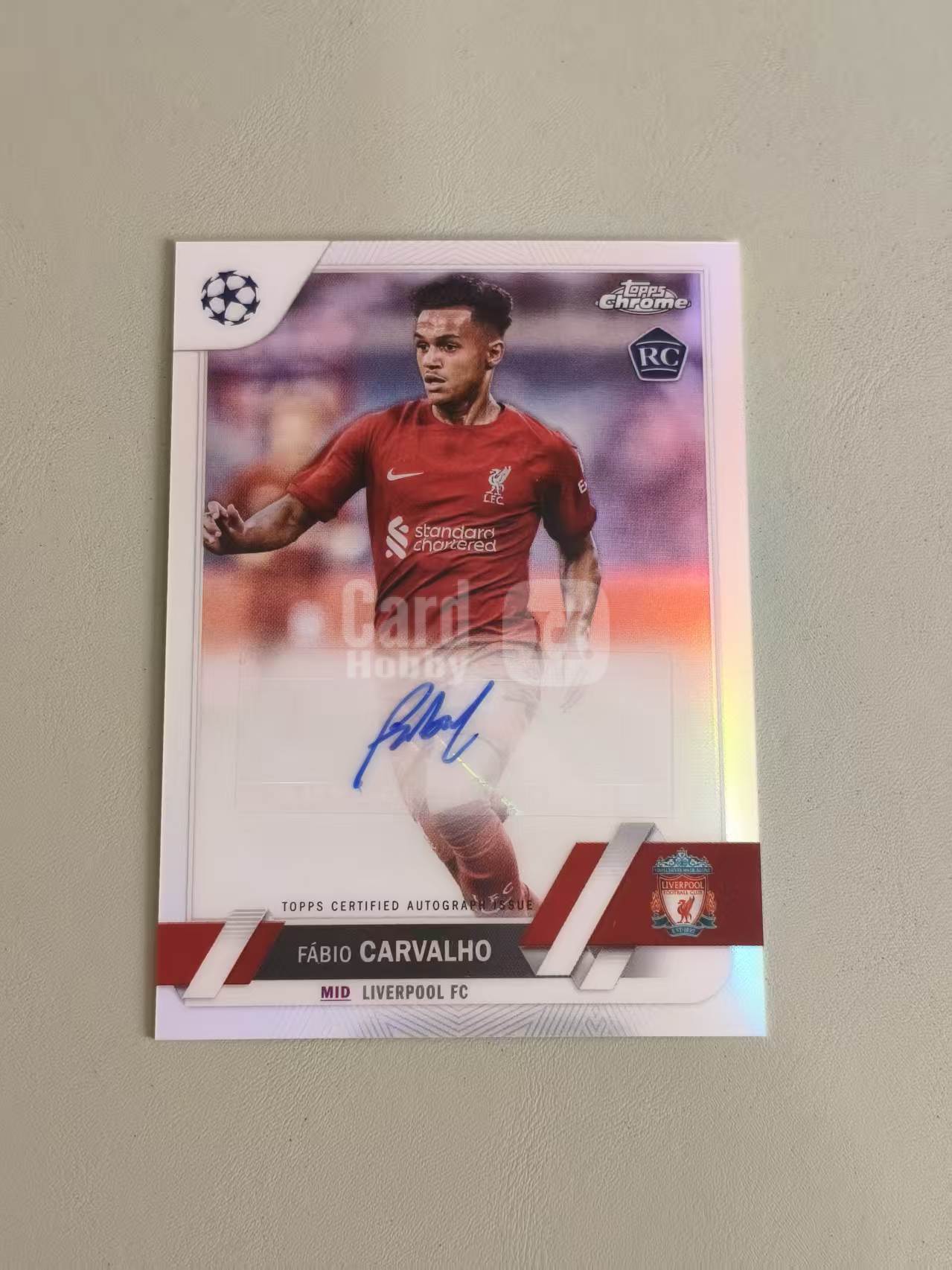 2023 Topps Chrome Fabio Carvalho RC 法比奥 卡瓦略 签字 银折 新秀 欧冠 TC 英超 红军 利物浦 卡品如图
