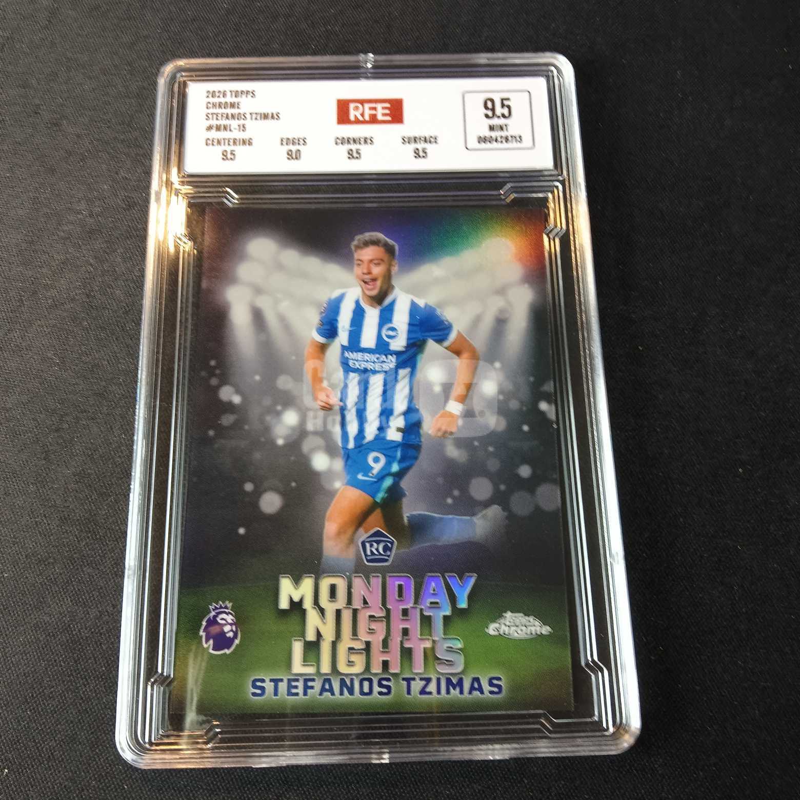 2026 Topps Chrome 斯特凡诺斯 齐马斯 RC 评级卡 布莱顿 折射 新秀元年 实卡精美稀有 品质保障 投资收藏必备 保值回购 详情见说明 【蓝色星球】
