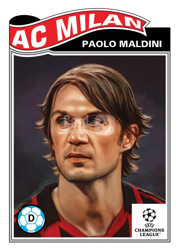 【飞哥拍卖】2026 Topps Living Set 保罗·马尔蒂尼 Paolo Maldini  复古大头油画系列 AC米兰 意大利传奇后 "米兰王子" 只发顺丰寄付看描述 HH