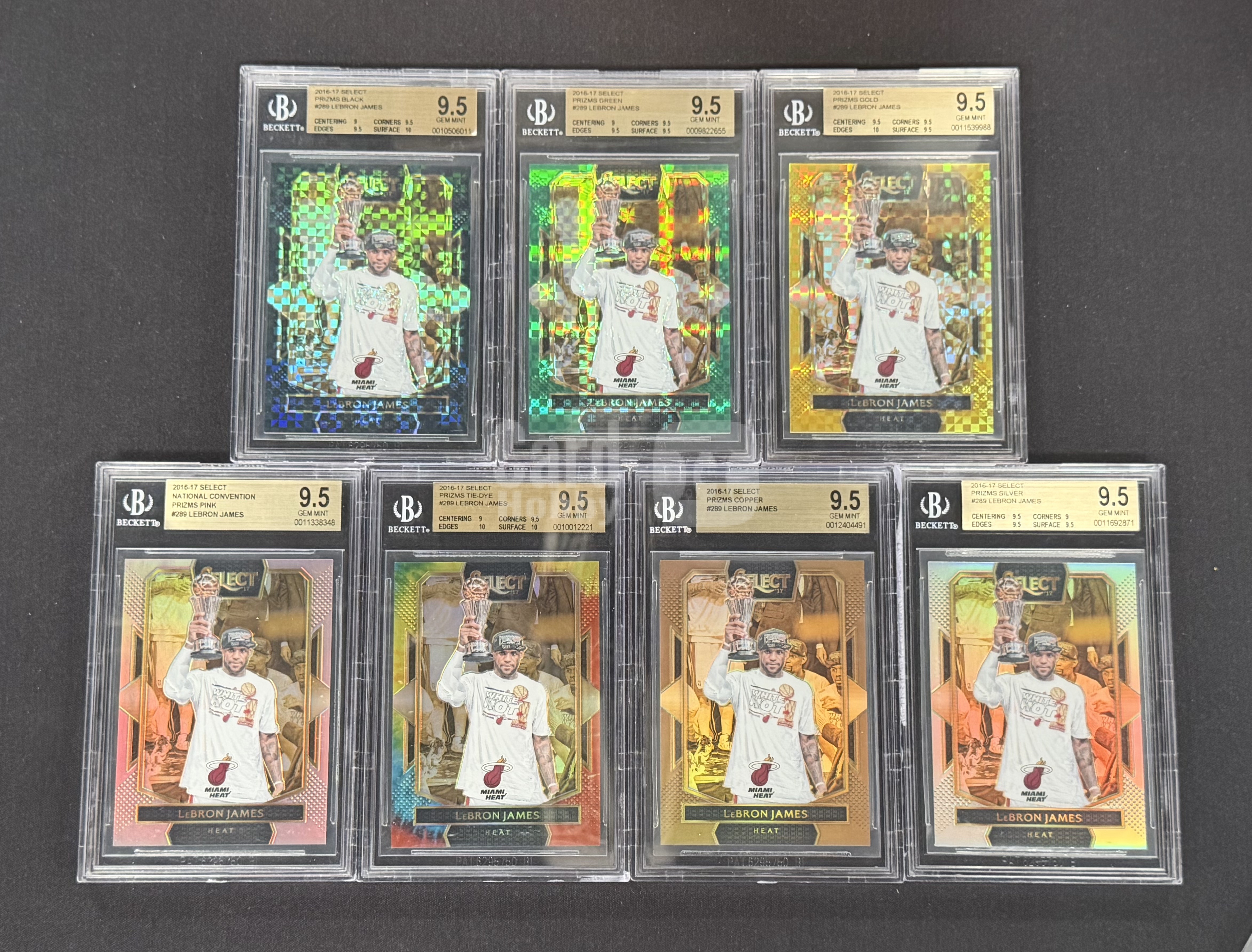 【超新星精品】2016-17 Select LeBron James 骑士 勒布朗詹姆斯 1/1编 ofo 5编 10编 15编 25编 49编 黑折 黑格子折 金折 金格子折 扎染折 等 捧杯 彩虹套 全套BGS9.5分金标评级【金豆豆】