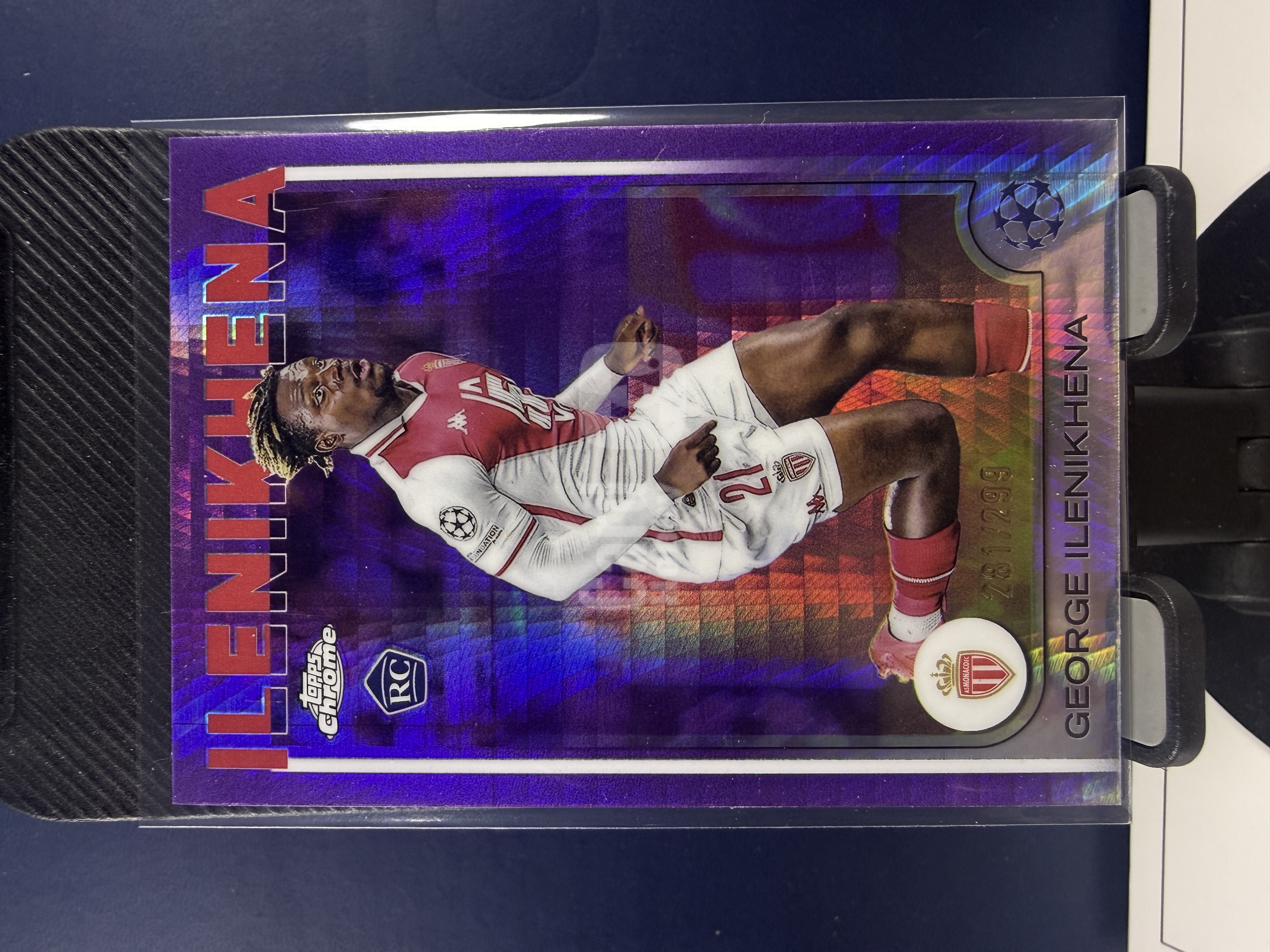 2024-25 Topps Chrome George Ilenikhena RC TC 欧冠 摩纳哥 新秀 伊莱尼赫纳 紫折 折射 281/299编 收藏必备 (沸腾)
