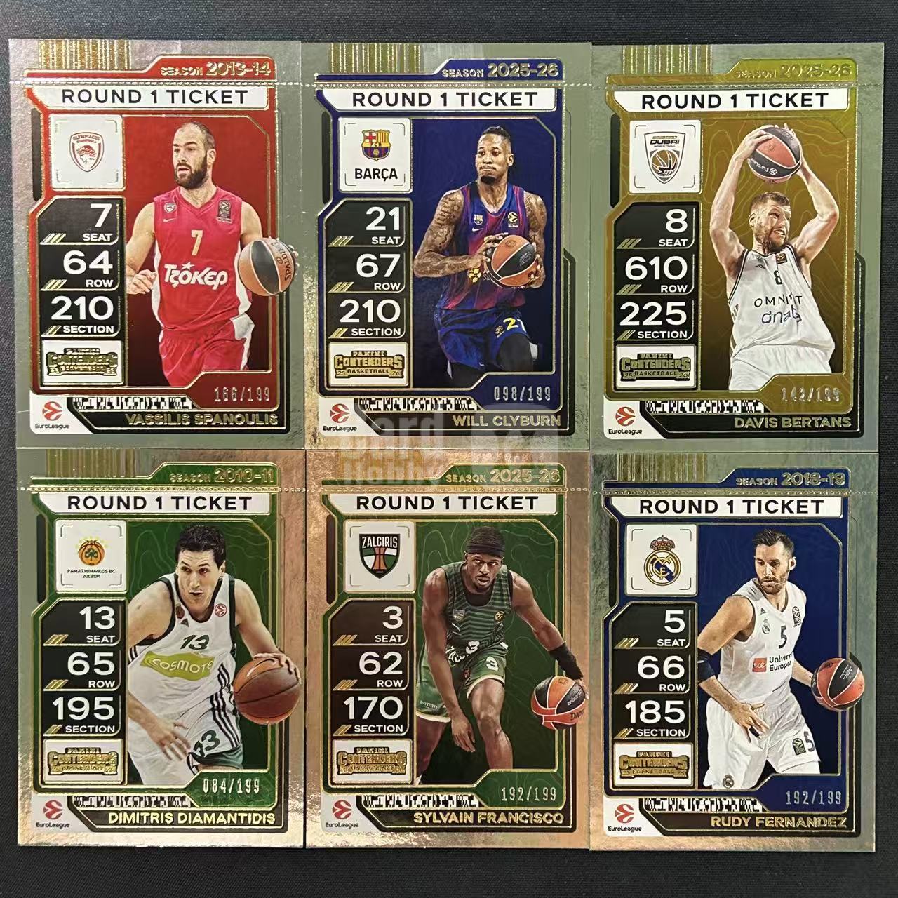 【阿泽代卖】2025-26 Panini Contenders 球票 欧洲联赛 诺里斯 韦尔 戴维斯 迪亚曼提迪斯 弗朗西斯科 鲁迪 6张lot /199编 金平行 带编 卡品如图 介意勿拍-李哥