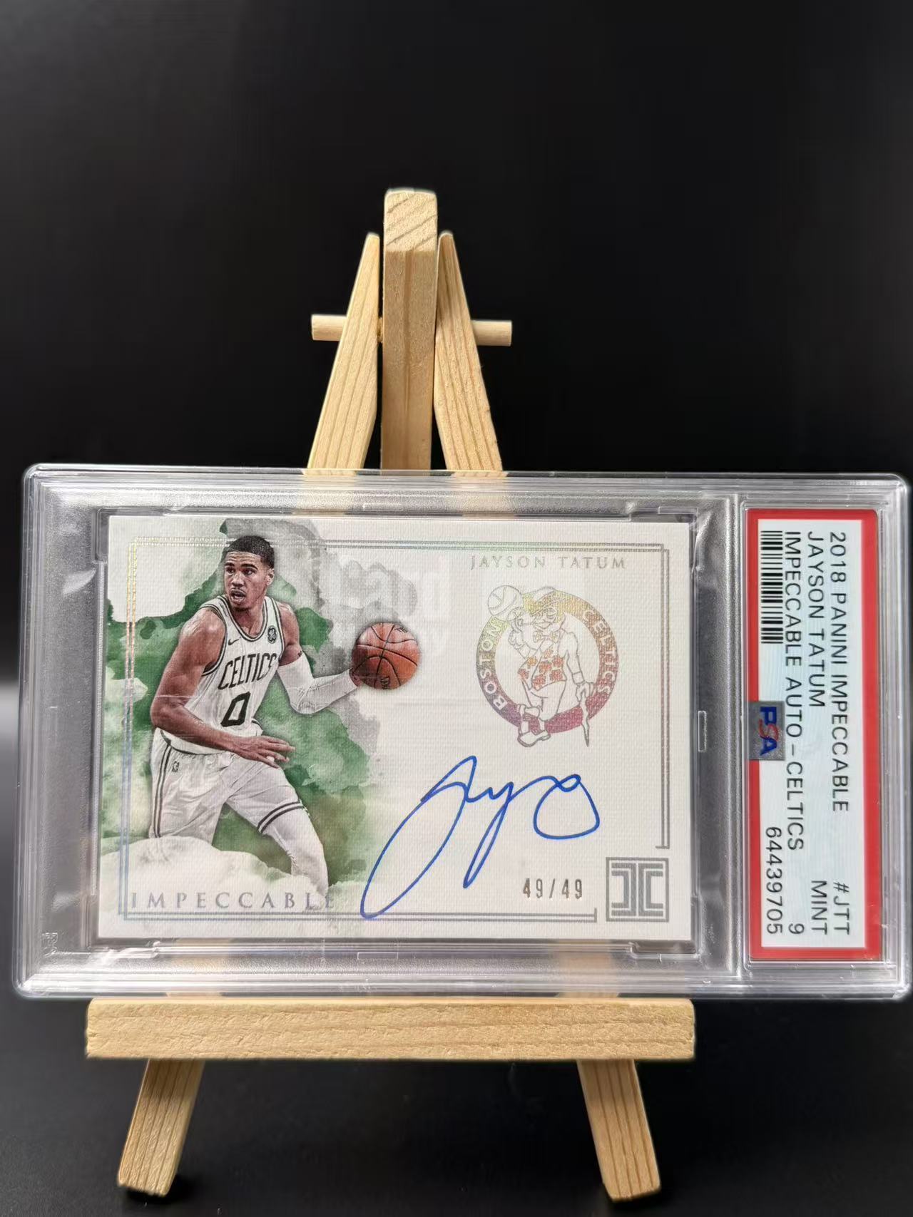2018-19 Panini Impeccable Jayson Tatum 【YT拍卖】杰森 塔图姆 小真金 獭兔 凯尔特人 卡签 签字 PSA9 49/49尾编~闪电h