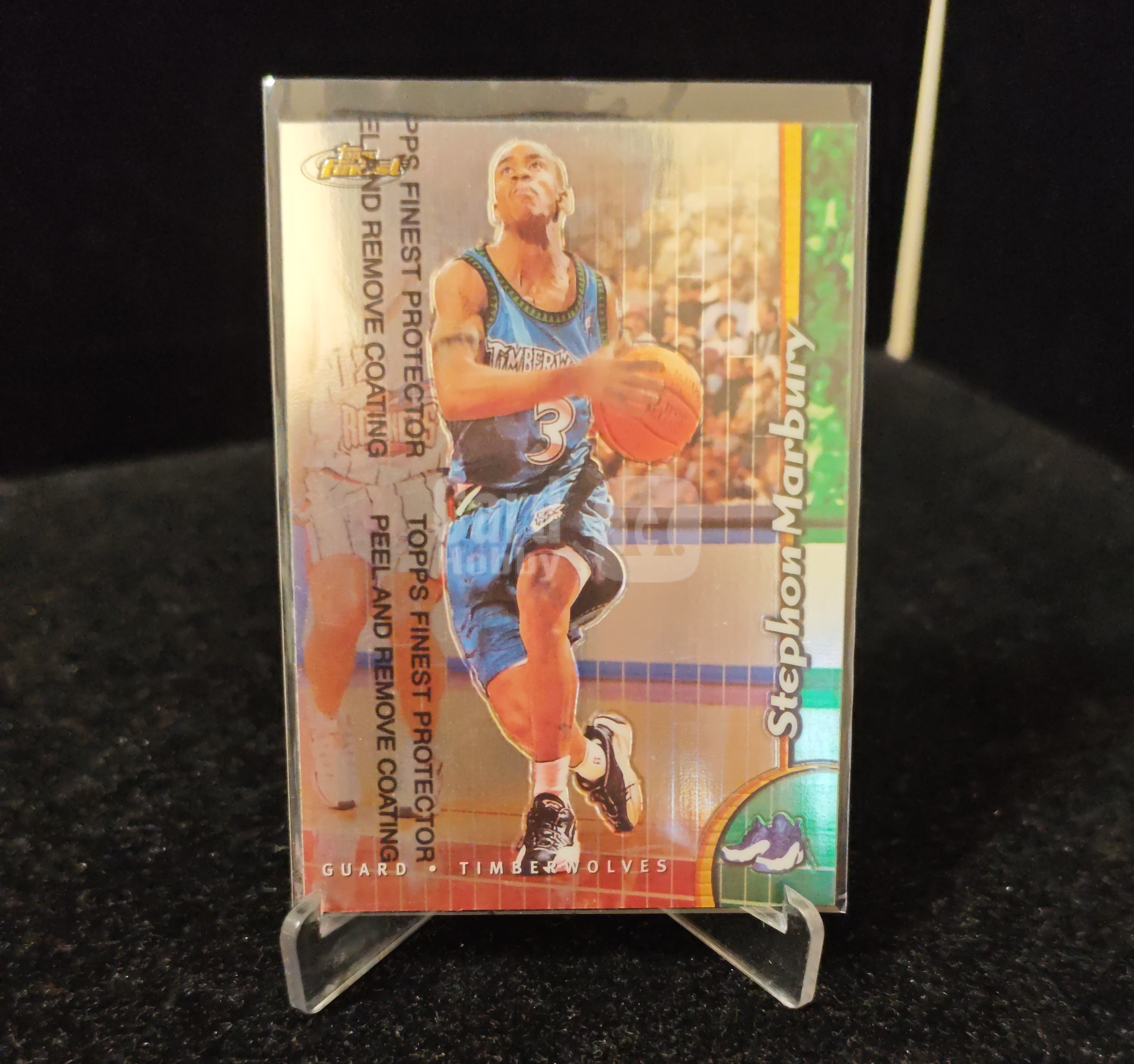1999 Topps Finest Stephon Marbury #180 独狼 斯蒂芬马布里 明尼苏达森林狼 表面覆膜 卡品如图