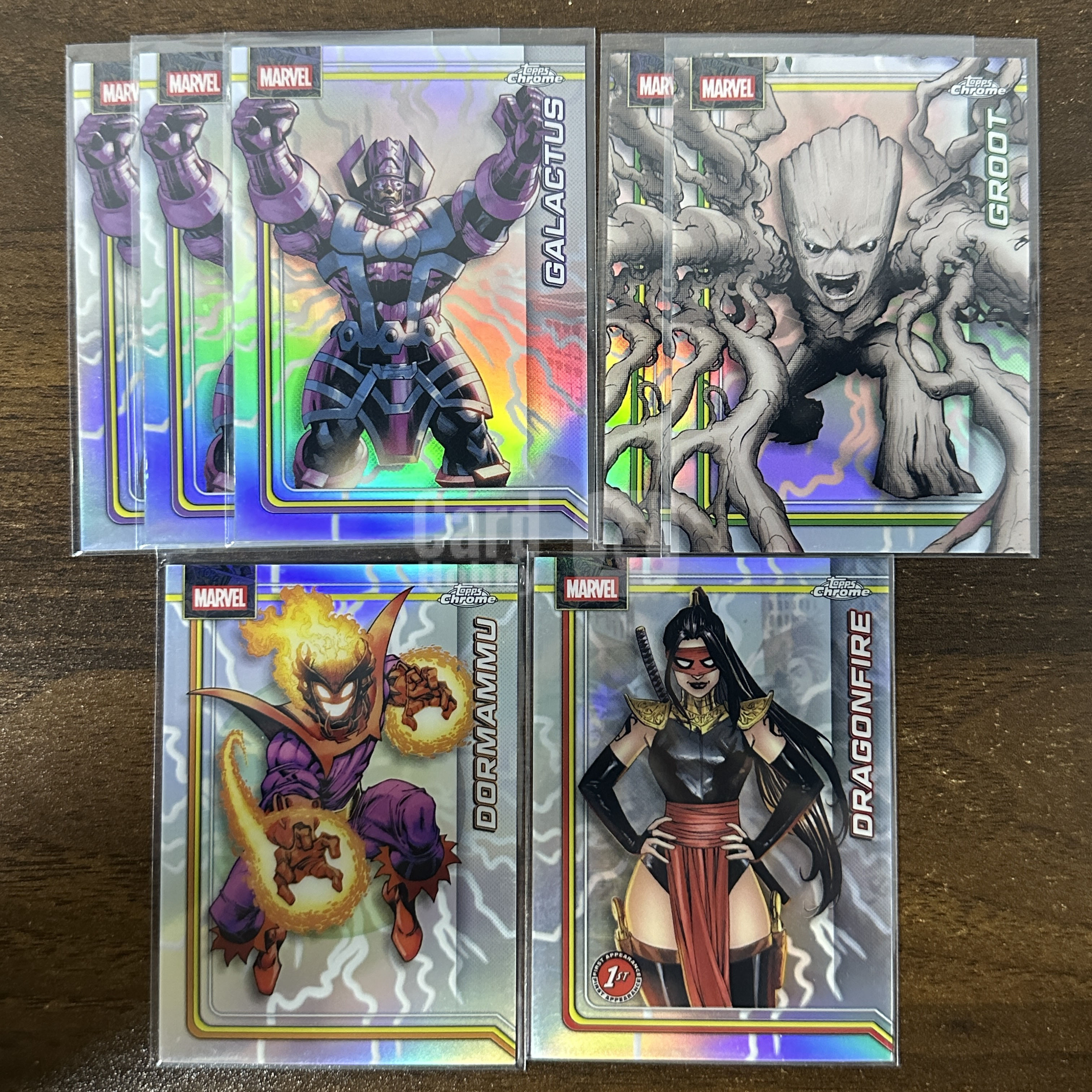 （怪兽拍卖）GSW-C53 2026 Topps Chrome Marvel 漫威漫画 TC Groot 格鲁特 行星吞噬者 多玛姆 龙焰 银折 打包 Z1