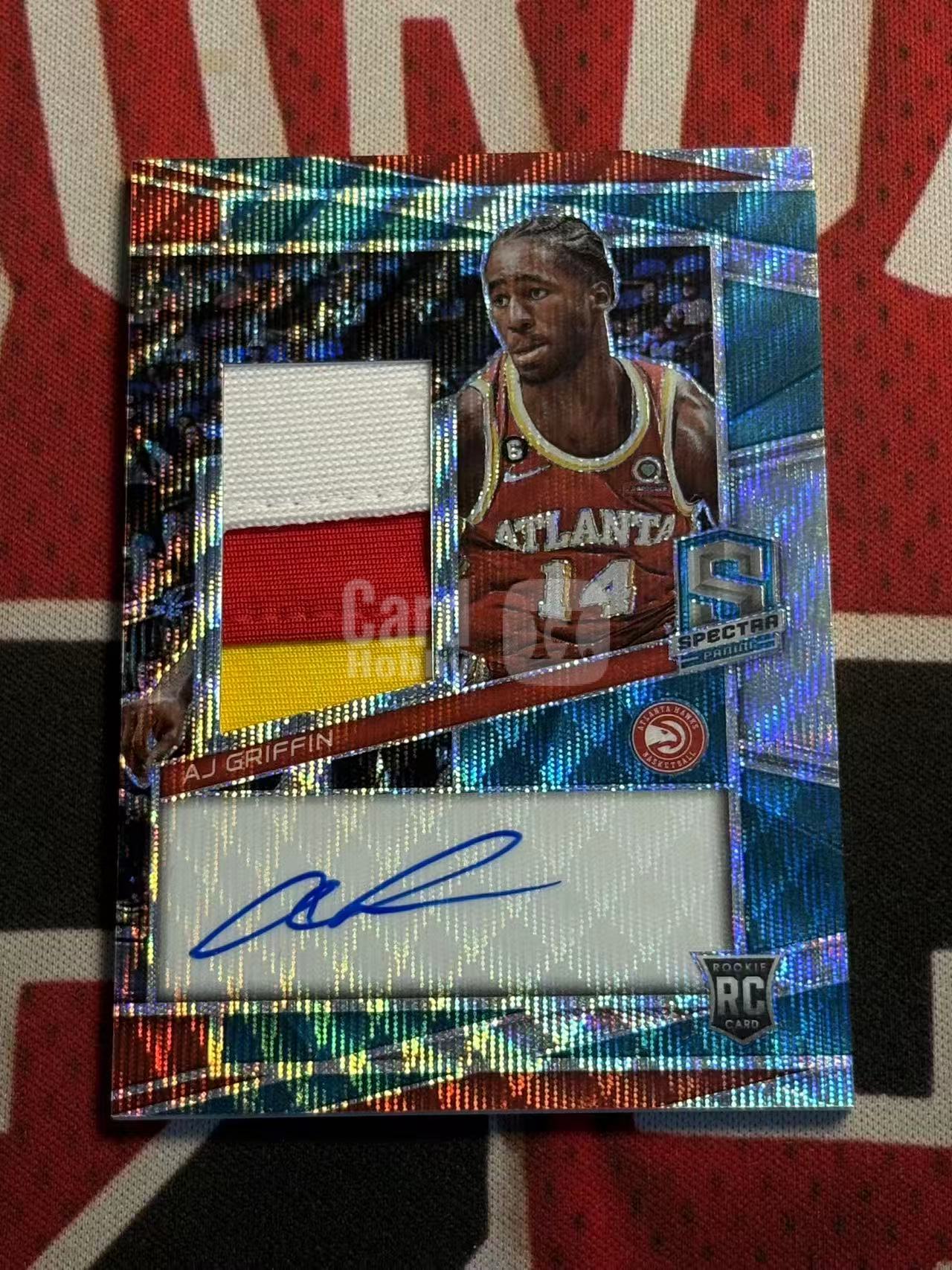 2022-23 PANINI SPECTRA AJ Griffin 光谱系列 老鹰 新秀RC AJ格里芬 30编 RPA 新秀三色PATCH球衣物料切割签字卡 实物卡签 青波纹折 折射【烂臭嘴拍卖】