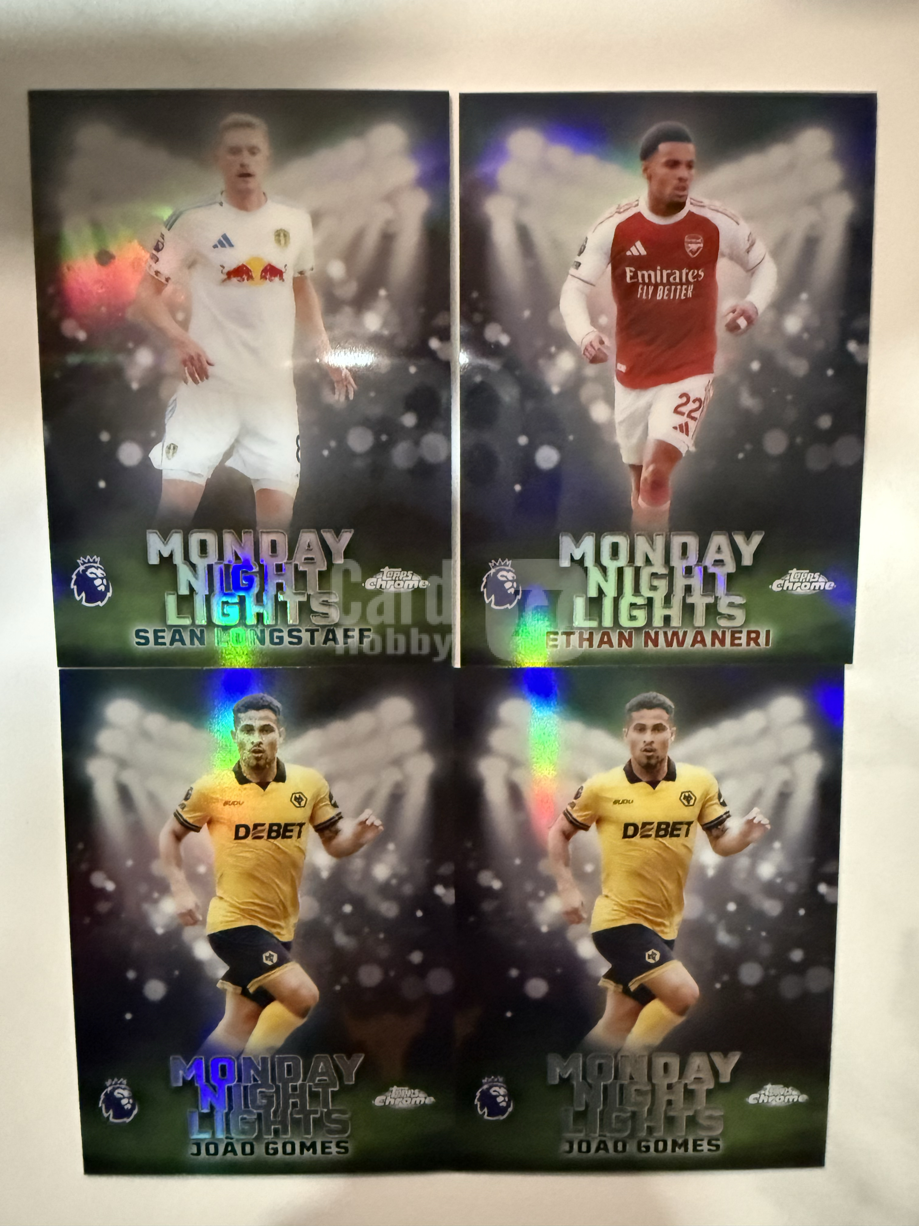 2026 Topps Chrome Matthew Longstaff 2026TOPPS CHROME 系列 恩瓦内里 卢斯塔夫 乔戈麦斯  MONDAY NIGHT LIGHT系列 4张