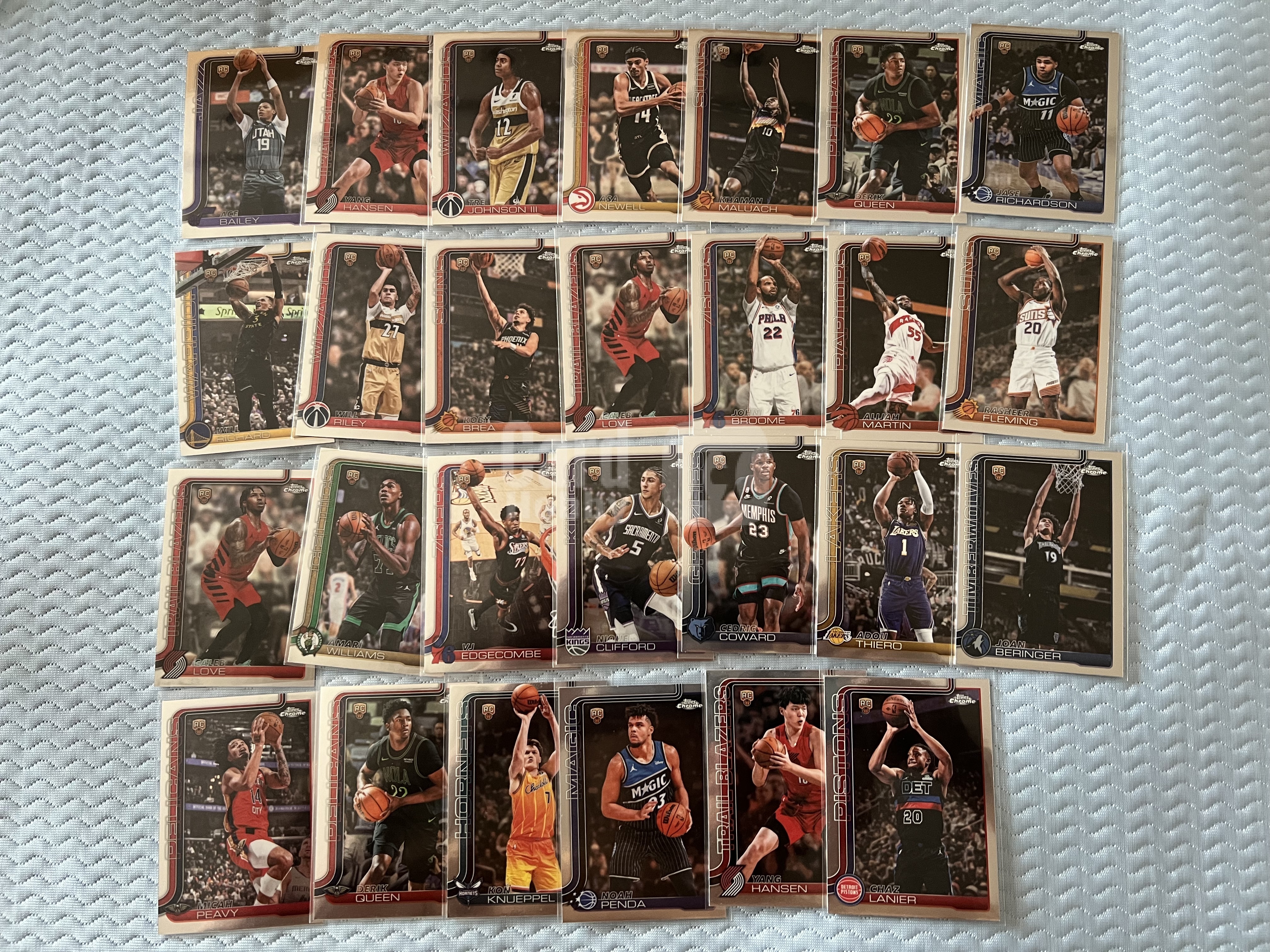 2026 Topps chrome UPD 多人 27张 新秀RC 正base 基础卡 打包!!杨瀚森 VJ艾奇库姆 康克努佩尔 贝利 考沃德 奎因等 好秀聚在!!按需购买!!凑套必备!!