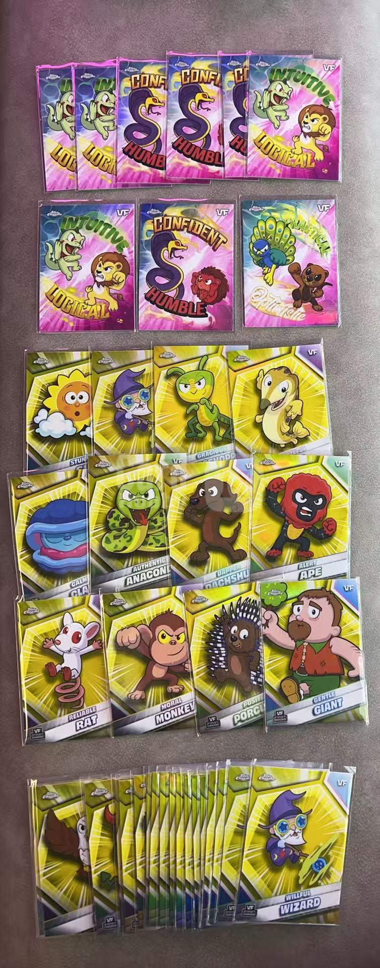 8282【330球星卡实体店代卖】2026 Topps Chrome VF VeeFriends 任性的巫师 太阳 感恩大猩 警觉巨猿 蛇 狐狸 老鼠 等40张LOT 无卡具 仅顺丰寄 (WWTY)