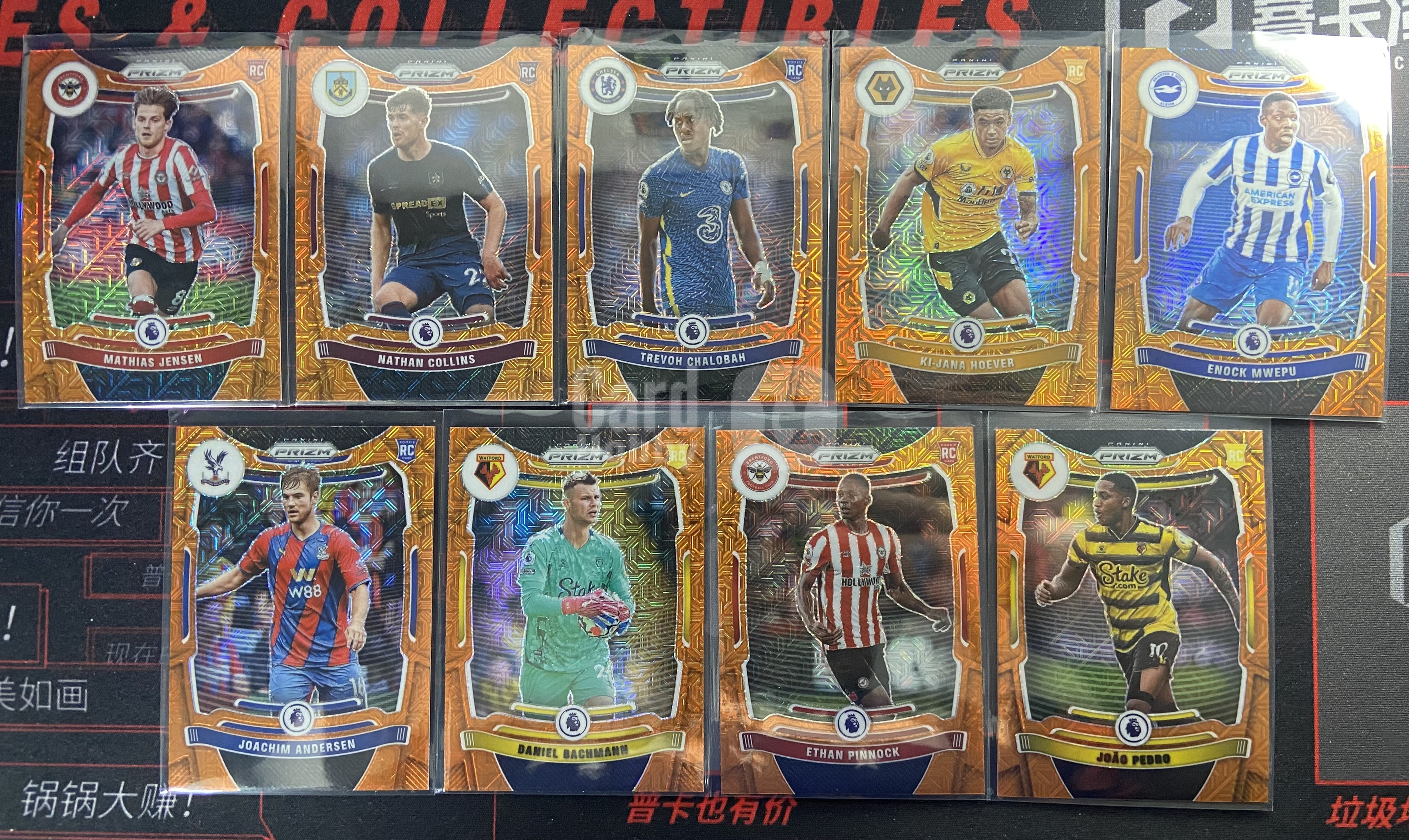 2021-22 Panini Prizm Trevoh Chalobah RC 英超 新秀 查洛巴 安德森 延森 柯林斯等 橙Mojo折 橙迷宫 折射 lot 打包 实卡精美 收藏必备 万卡-LRJ