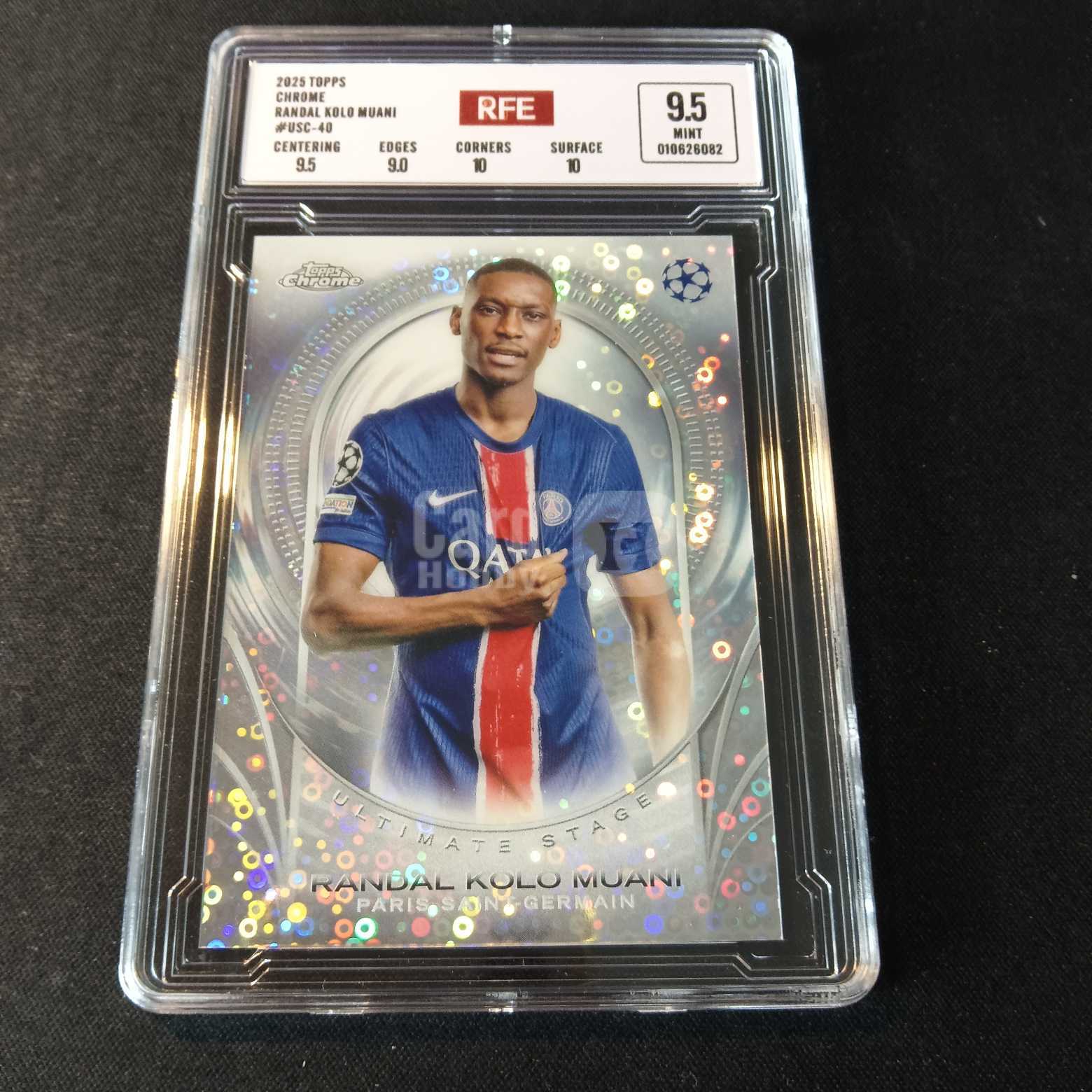 2025 Topps Chrome 穆阿尼 评级卡 大巴黎 折射 实卡精美稀有 品质保障 投资收藏必备 保值回购 详情见说明 【蓝色星球】