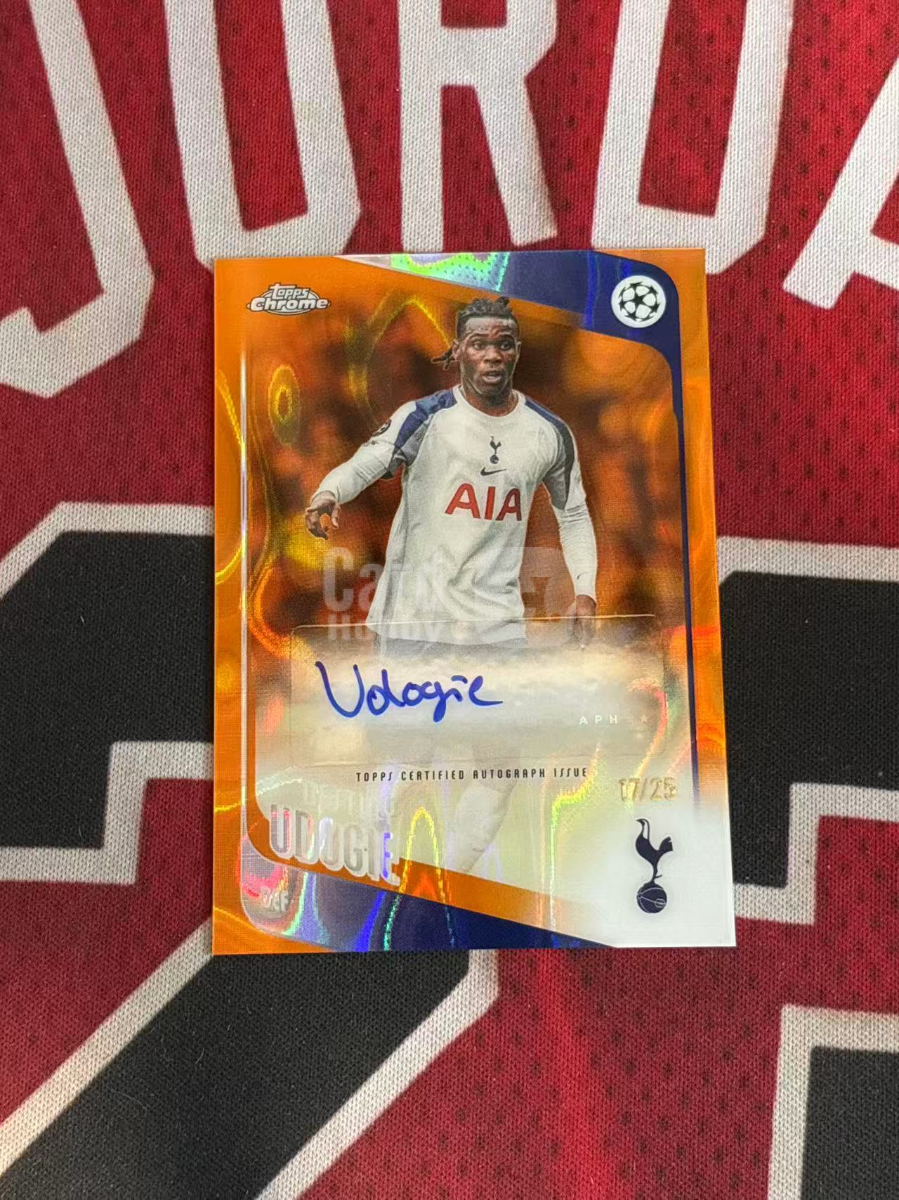 2026 TOPPS CHROME TC系列 UEFA DESTINY UDOGIE 热刺 乌多吉 25编 低编 签字卡 橙熔岩折 折射 专收凑套必备【烂臭嘴拍卖】