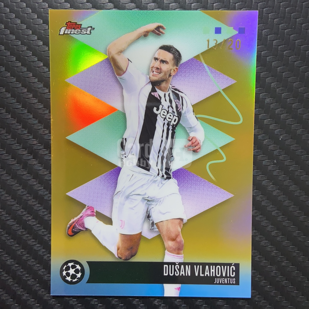 2025-26 Topps Finest 卡品如图(一哥) Dušan Vlahović 杜尚 弗拉霍维奇 尤文 尤文图斯 欧冠 罕见 Rare 金折 13/20编 超低编