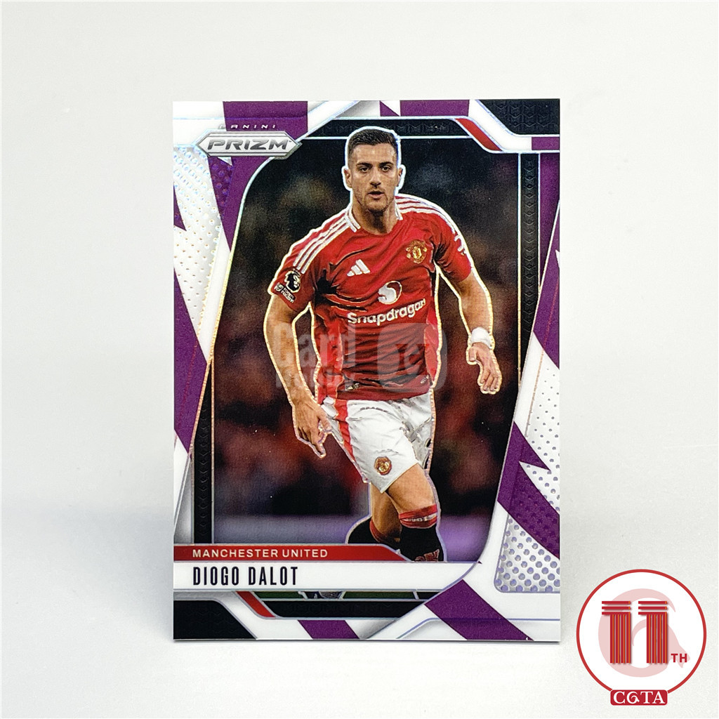 【CGTA】2024-25 Panini 英超Prizm 曼联 达洛特 19/92编 紫白纹折base #134 葡萄牙 AC米兰 波尔图 Diogo Dalot 越秀山2642408 #HDH#